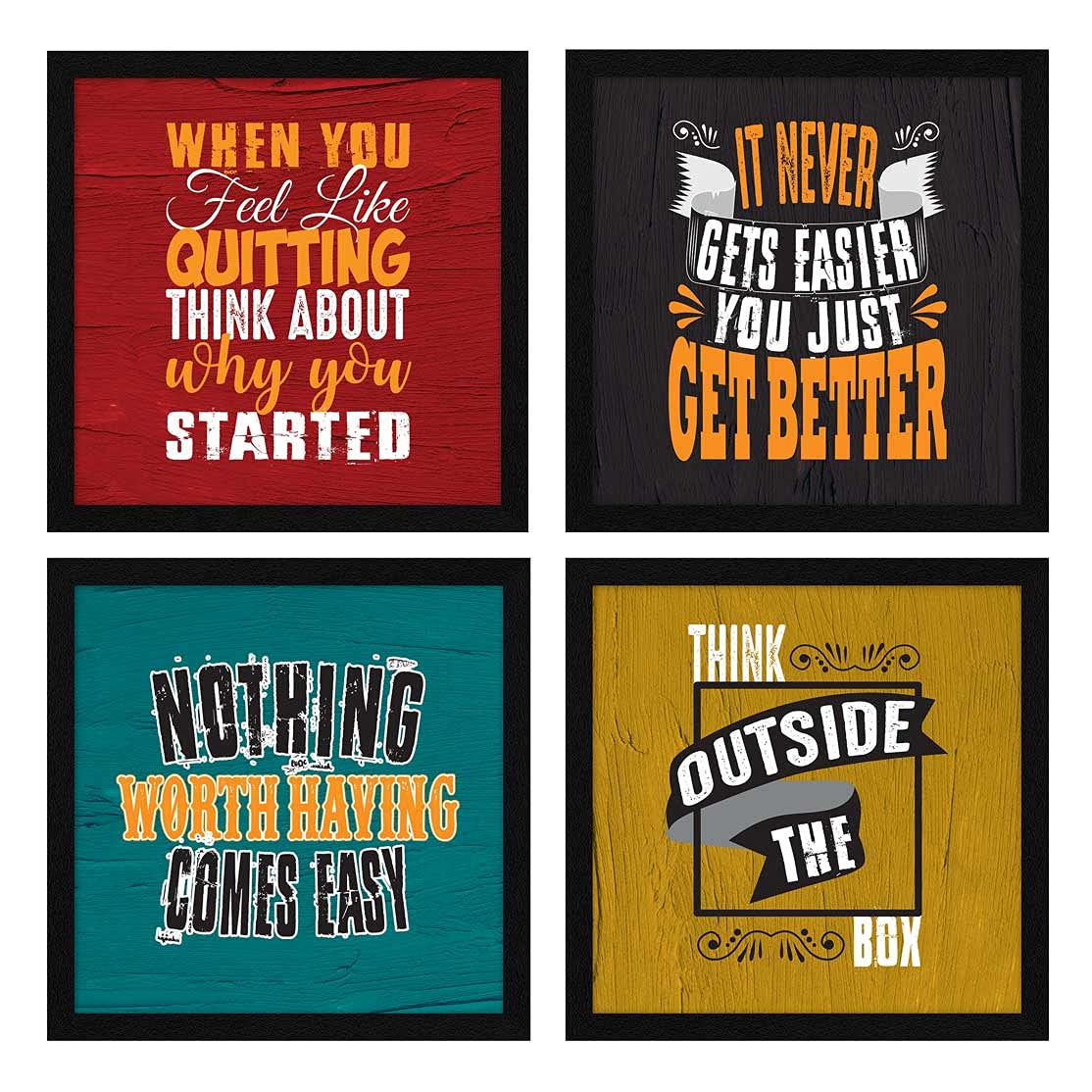 ArtX Paper Motivational Quotes Wall Art Painting, Framed Paintings, 20 X 20 inches (Combined), 10.0 X 10.0 each, Abstract, Multi