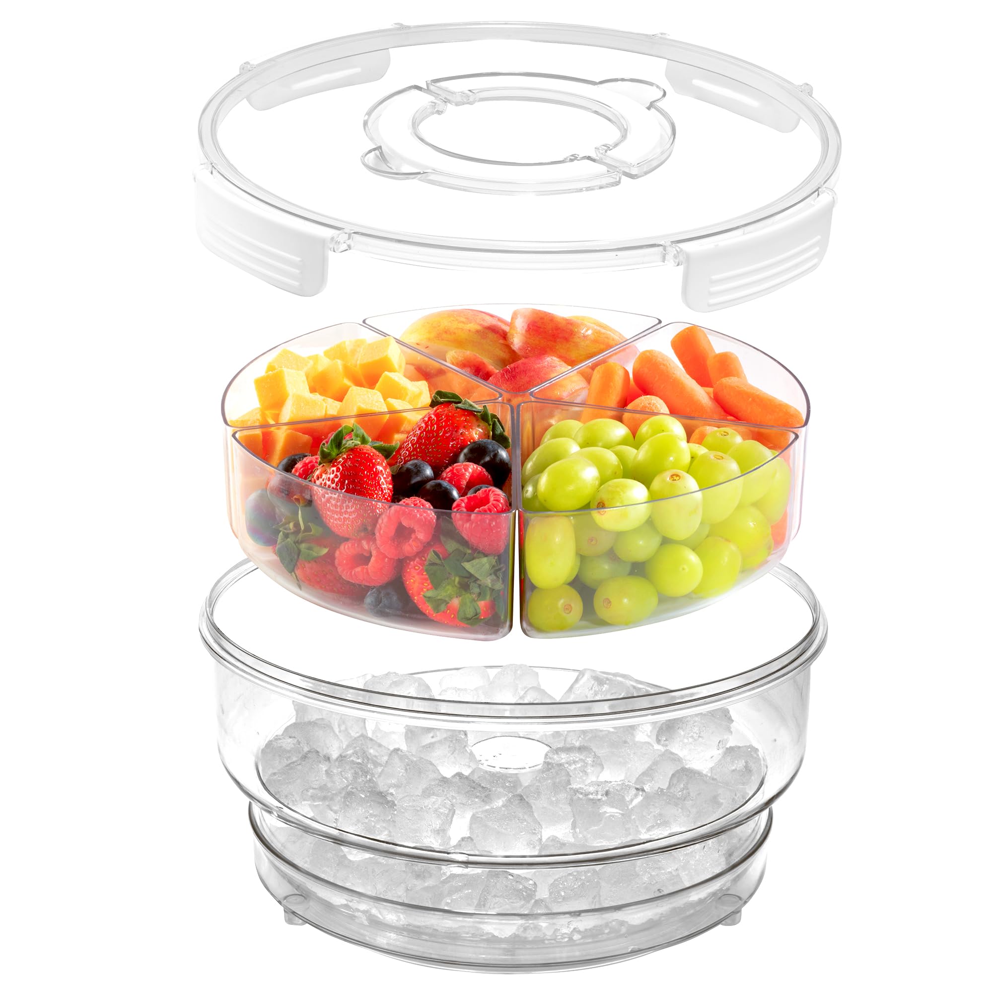 UCO Chilled Serving Tray 11.2 Divided Container with Ice Bottom Lazy Susan