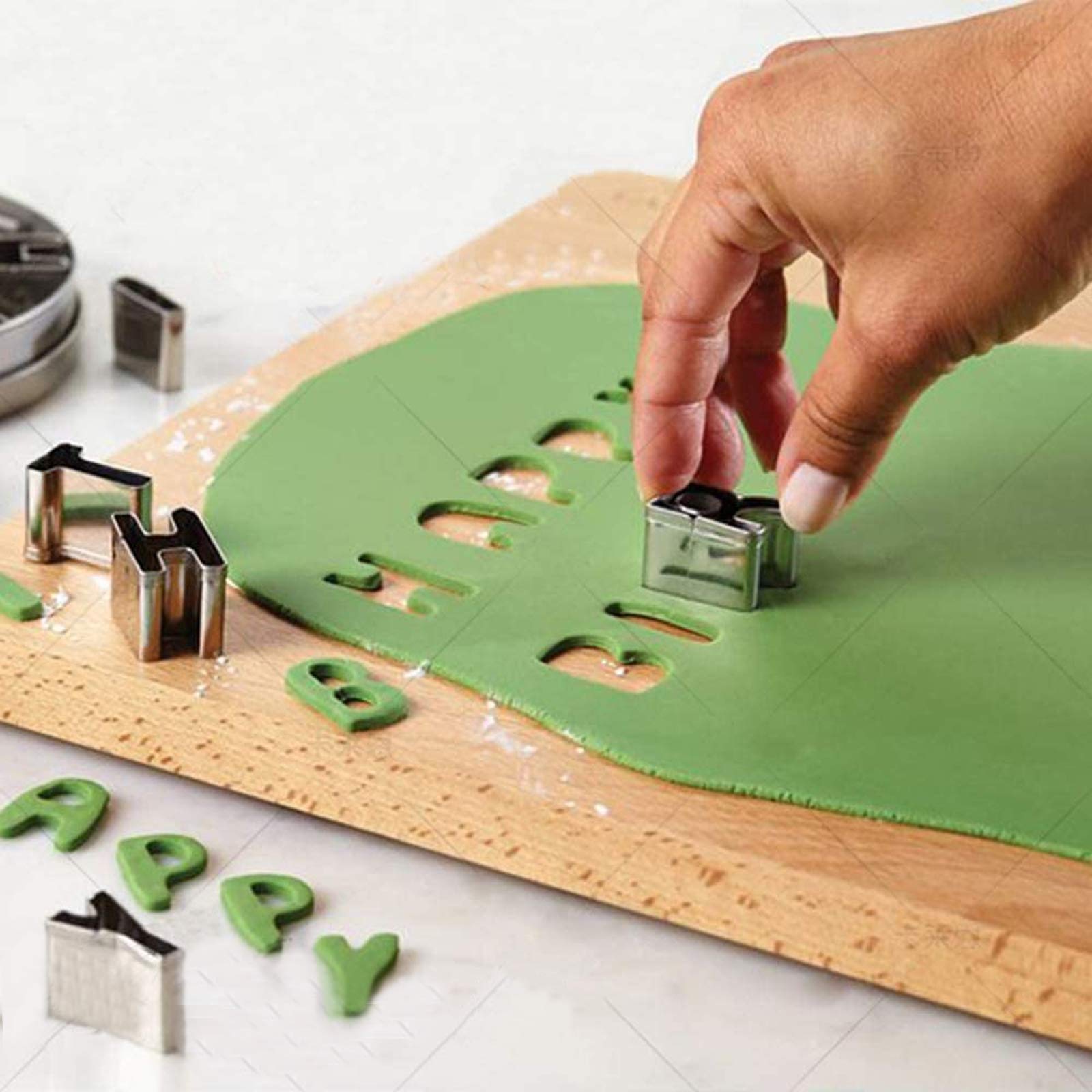 Alphabet Cookie Cutters Cake Letters Set Of 26 Pieces Stainless Steel Christmas/Holiday Molds Tools For Fondant Biscuit, Cake, F