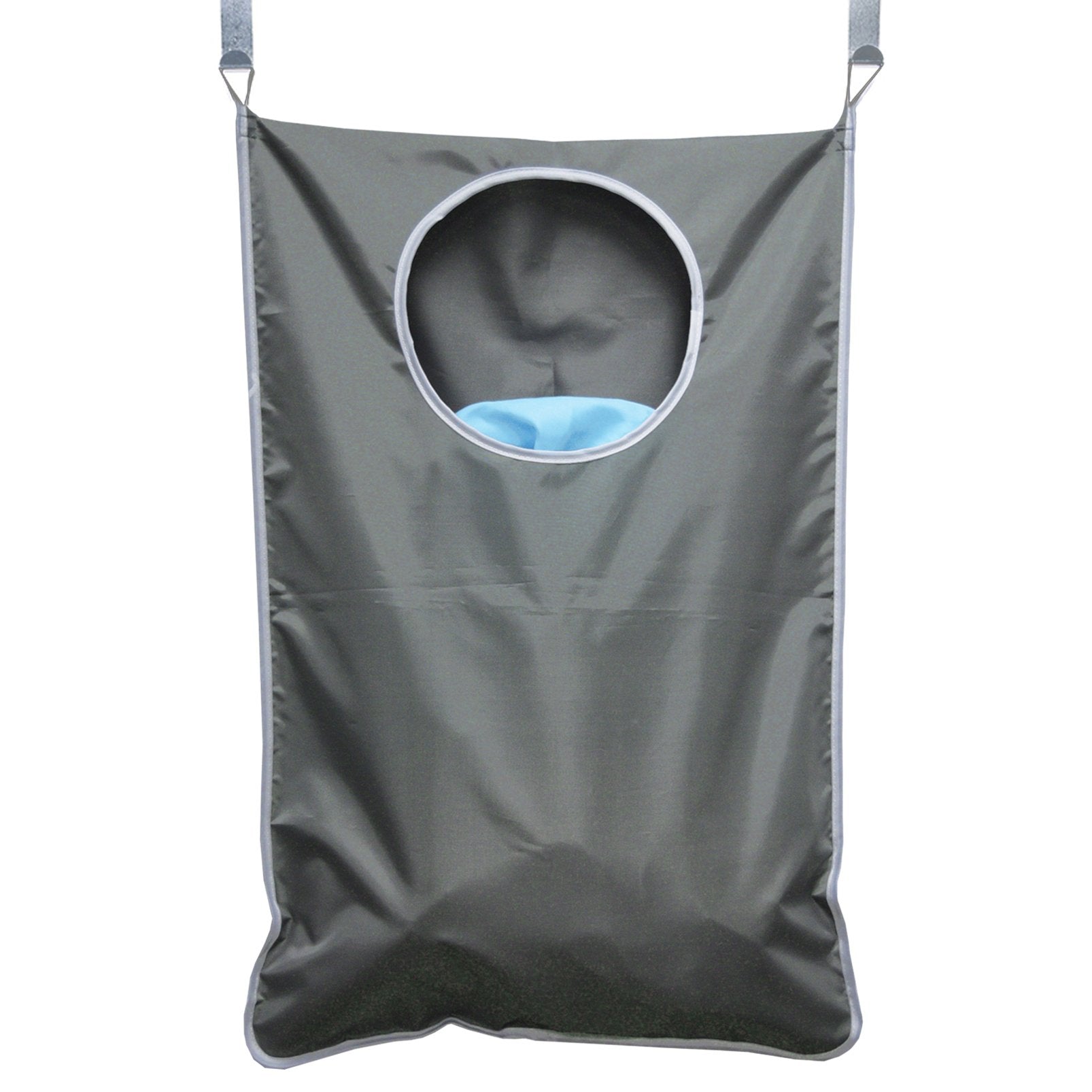 Oxford Fabric Space Saving Door-Hanging Laundry Hamper Bag + 2 Stainless Steel Hooks + 2 Strong Suction Cups For Bedroom, Nurser