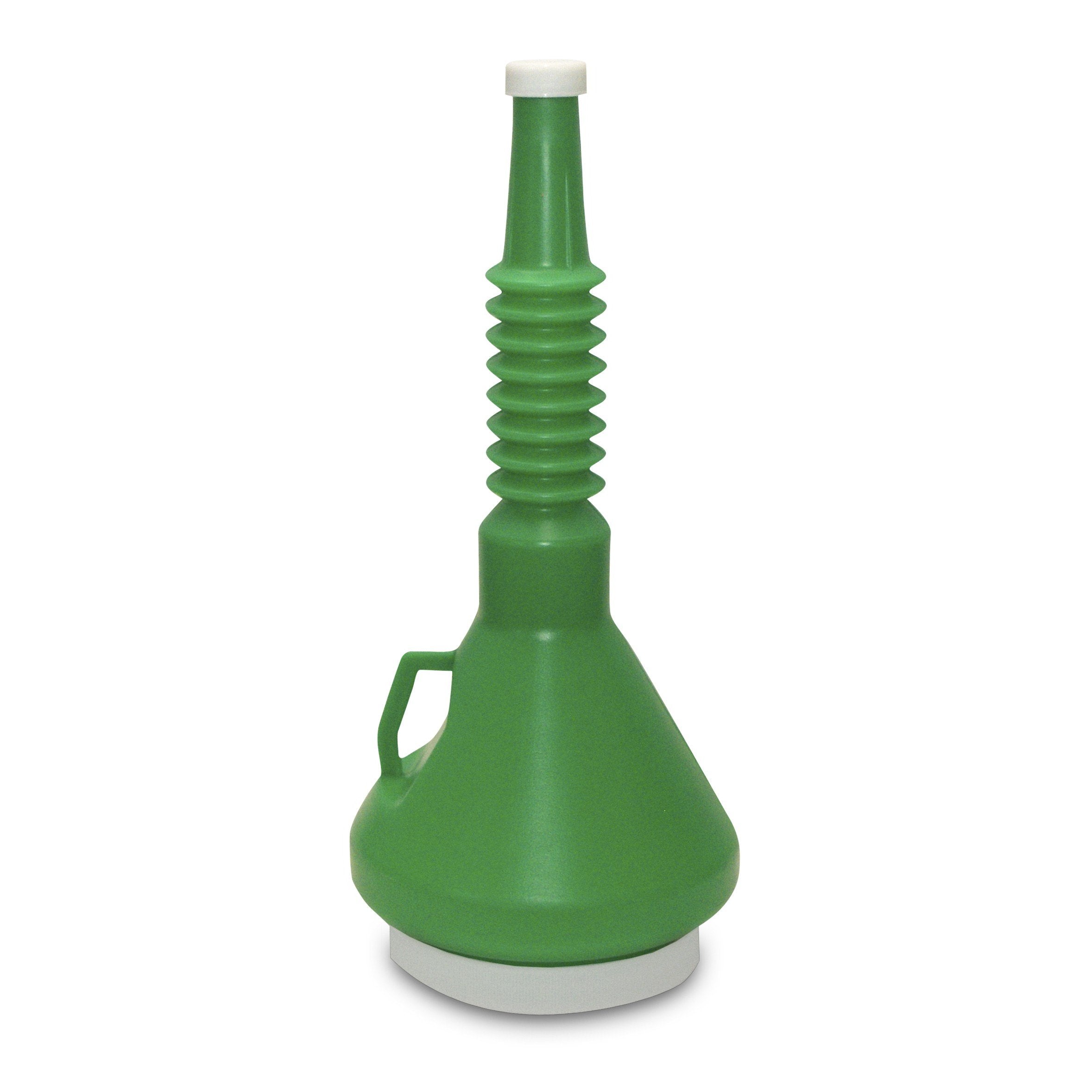Funnel King 32140 1 1/2-Qt Double Capped Funnel - Green (13 1/4'' Length), Multi, 1 1/2 Quart