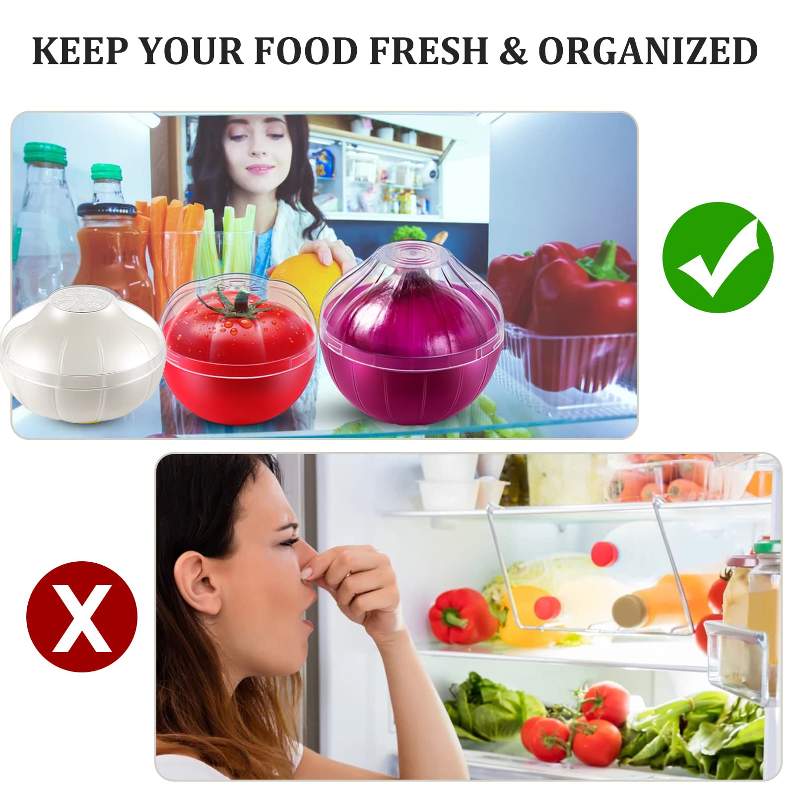 Garlic Storage Containers, Reusable Garlic Keeper For Refrigerator, Individual Garlic Saver Holder Organizer For Fridge To Keep