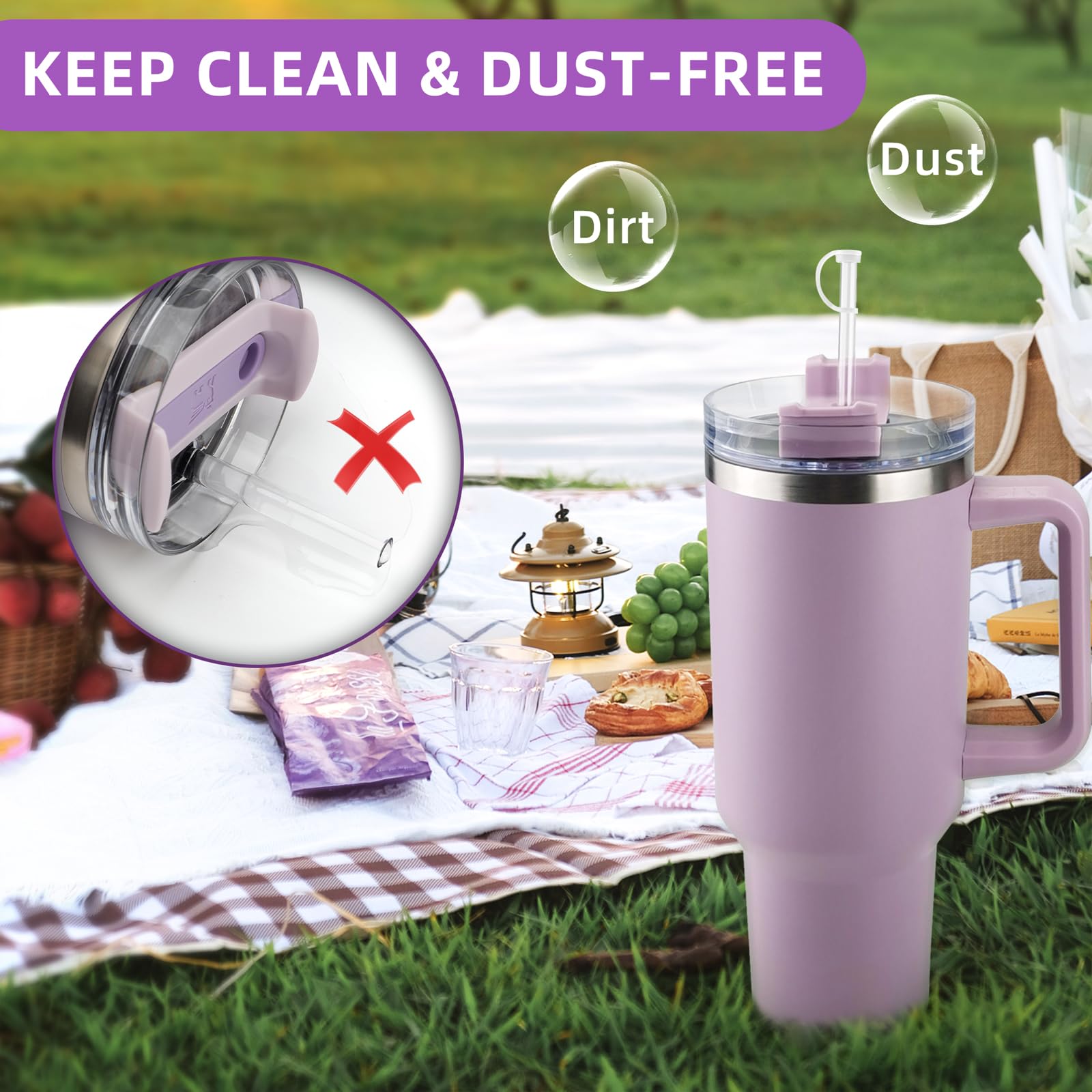 Tqrr 4Sets Silicone Spill Proof Stopper For Stanley 40/30 Oz The Quencher H2.0 Flowstate Tumbler With Handle For Stanley Cup Acc