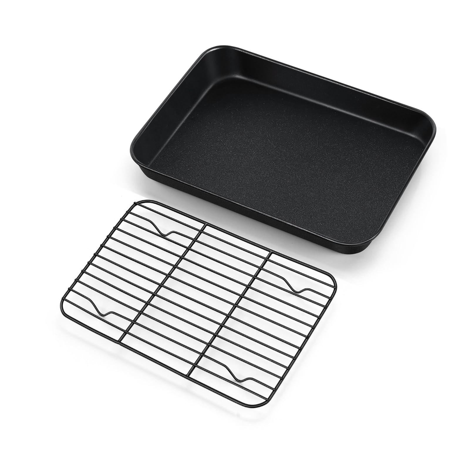 TeamFar Nonstick Toast Oven Pan with Cooling Rack Set, 9.25 x 7 x 1 Inch