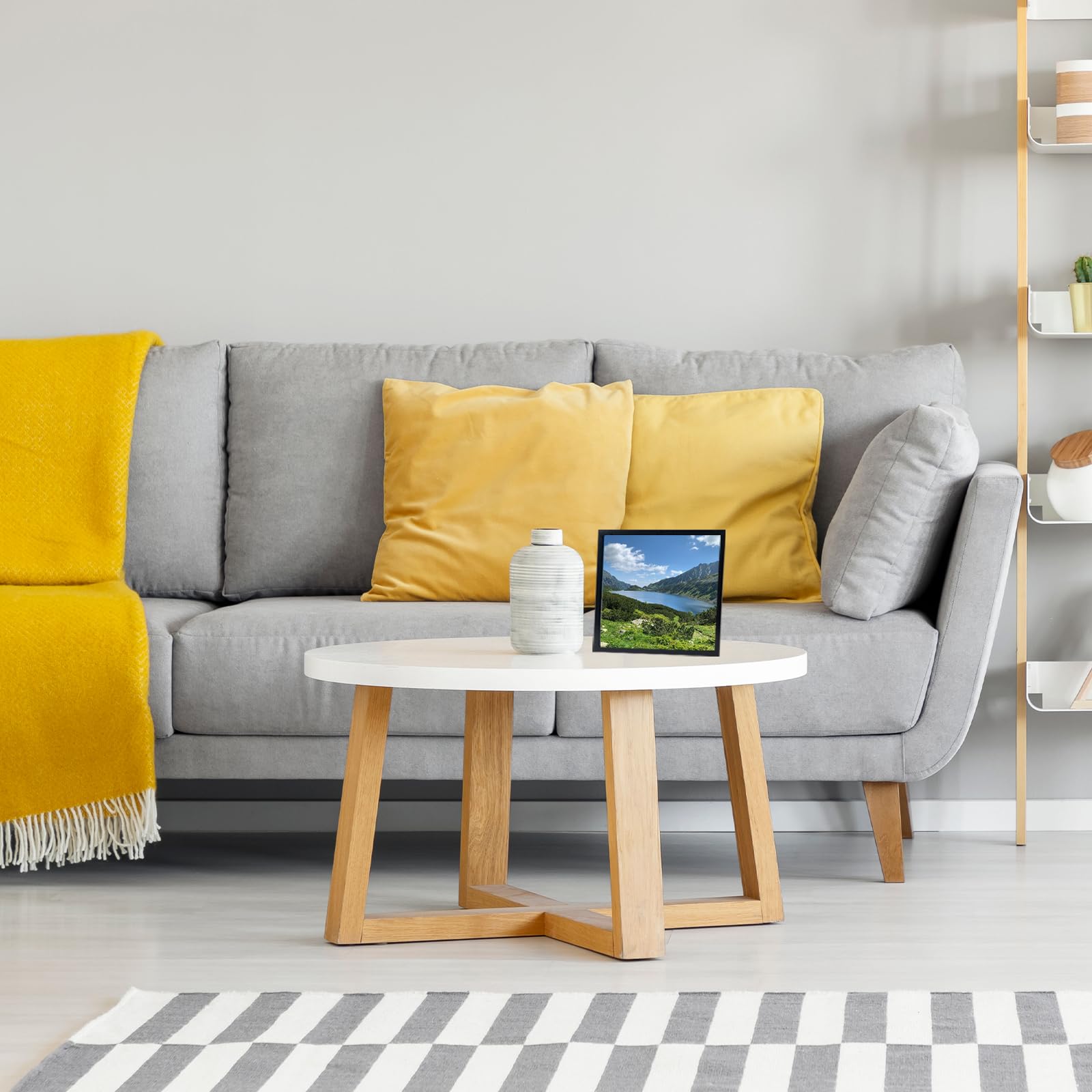 7x7 Picture Frame Set of 3 Black for Wall Hanging or Tabletop, Wall Mounting Horizontally or Vertically, 7 x 7 Square Wall Galle