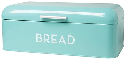 Now Designs Metal Bread Storage Bin, Turquoise, 16X9X65 Inches