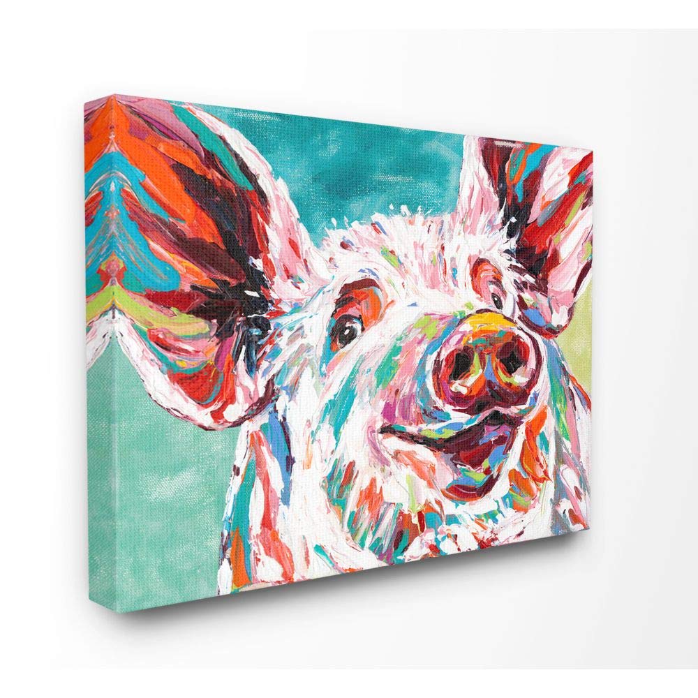 Stupell Industries Brightly Painted Pig Canvas Wall Art, 16 X 20, Multi-Color