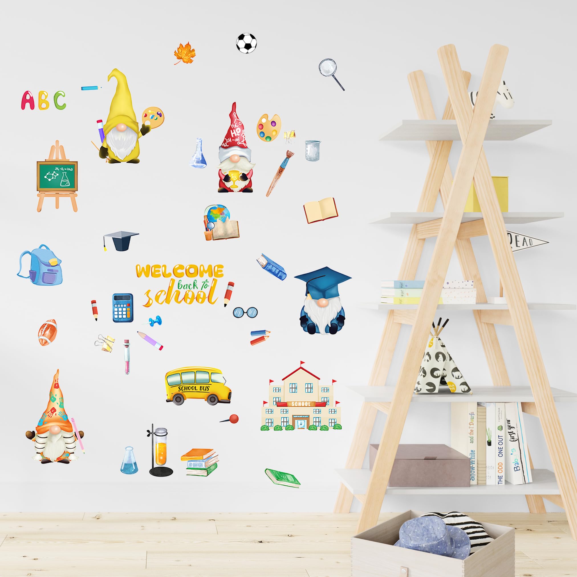 Back To School Wall Decals Dwarf School Bus Stationery Wall Stickers School Theme Wall Decals First Day Of School Wall Stickers