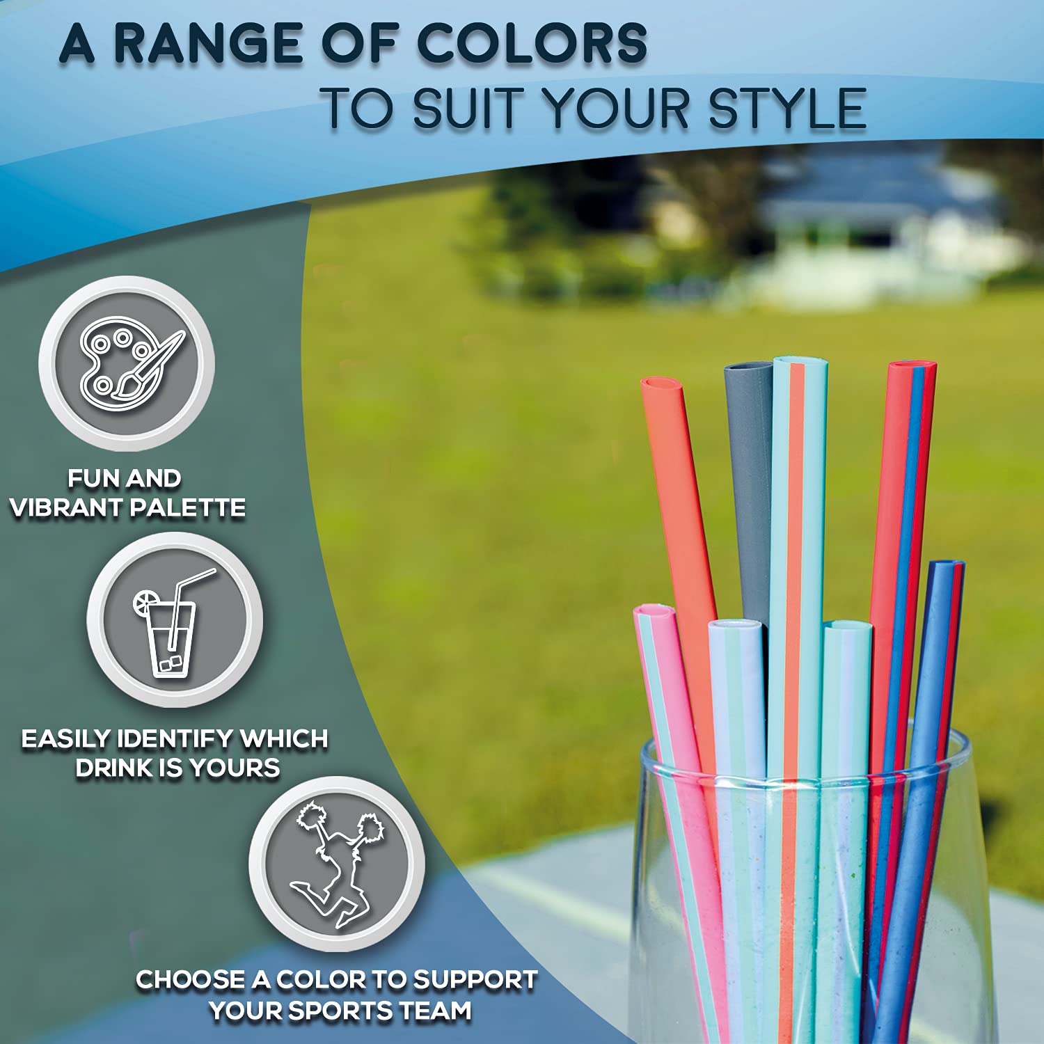 Hotsips Reusable Drinking Straws With Travel Case, Made In Usa, Tumblers & Cups 8-20 Oz - For Both Hot & Cold Beverages Water/Co