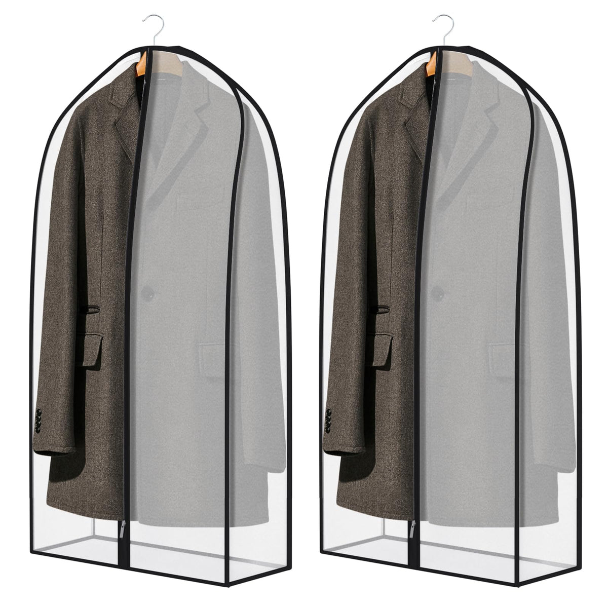 Zilink Breathable Garment Bags For Leather Coat 43    Suit Bags For Closet Storage Silky Suit Dust Covers For Hanging Clothes Wi