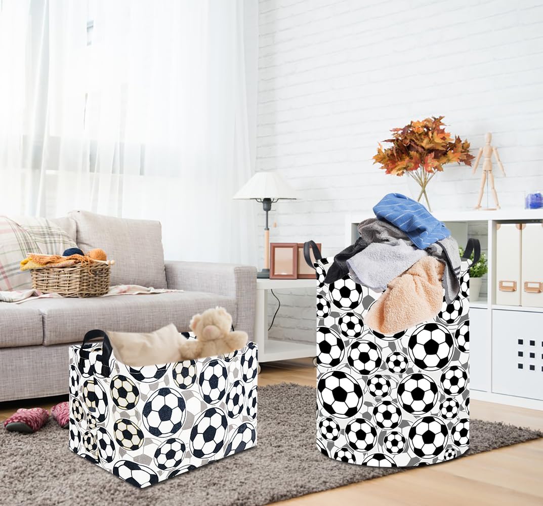 Hkec 19.7 Football Laundry Basket,Kids Dirty Clothes Hamper,Waterproof Toys Storage Bin,Room Decor,Gift Baskets,Baby Nursery Ham