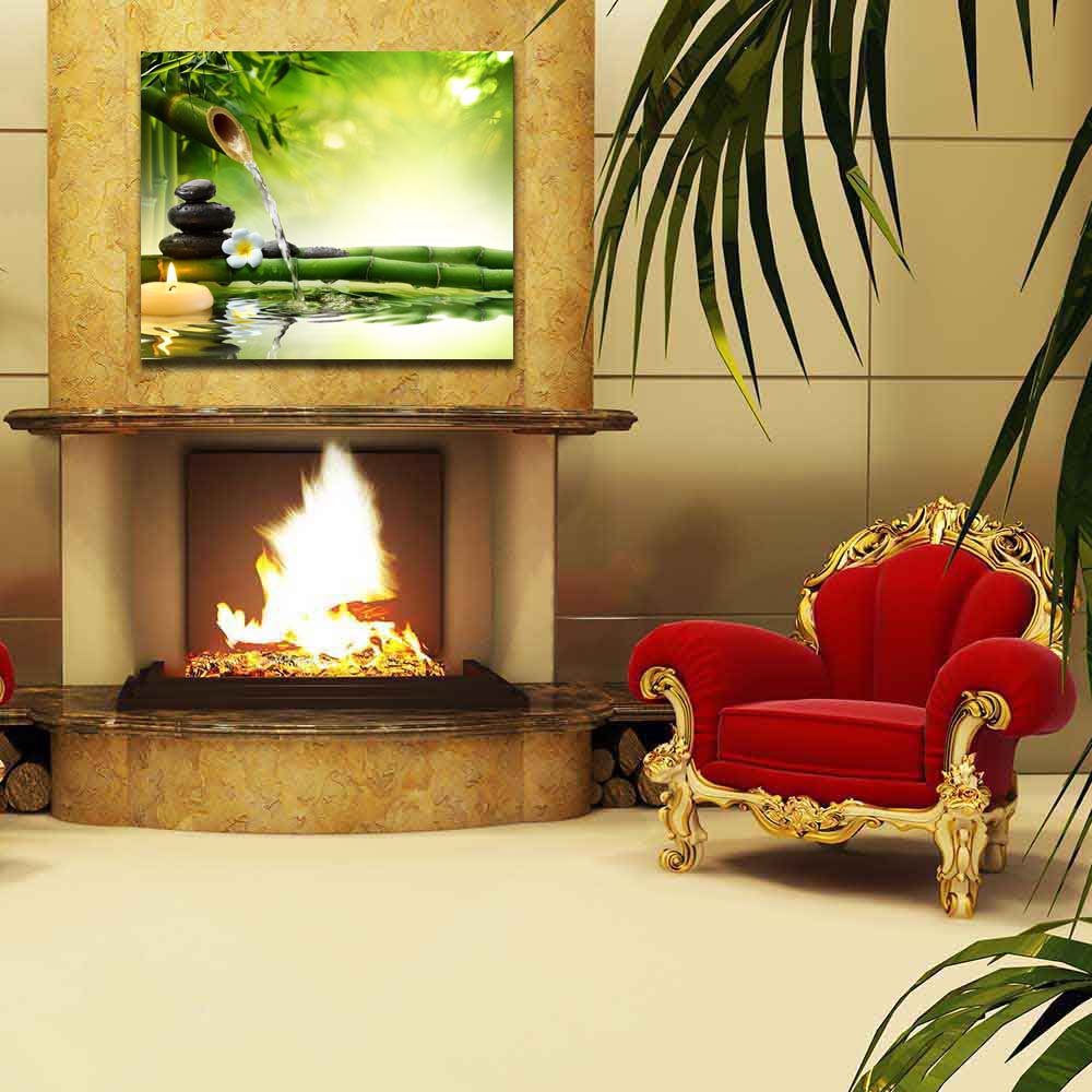 Pitaara Box Spa Garden D3 | Peel & Stick Vinyl Wall Sticker For Bedroom & Living Room | 33.8 X 28 Inch (86 X 71 Cms)