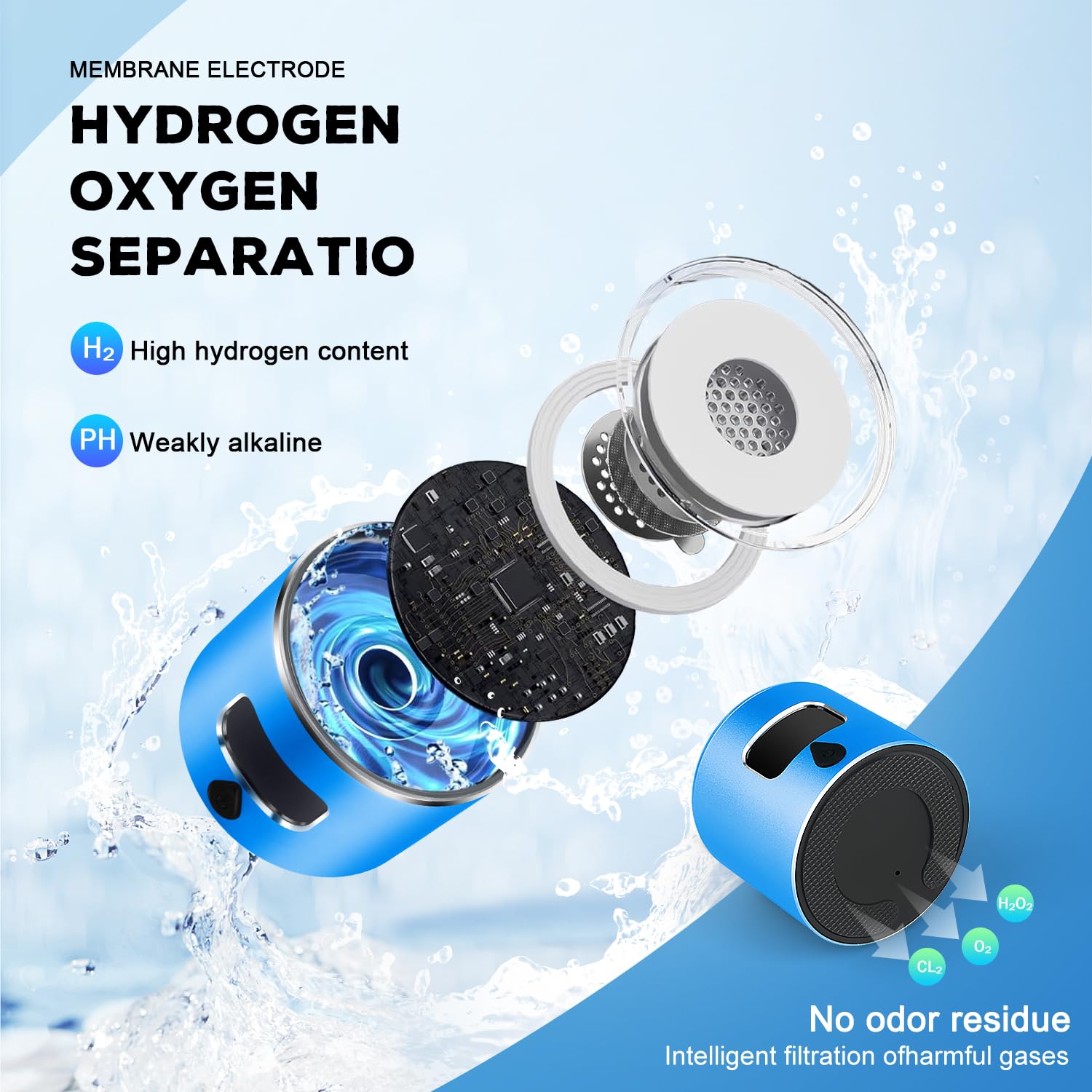 Hydrogen Water Bottle Generator with 4th Generation SPE/PEM Technology, Portable Hydrogen Water Ionizer Machine, Birthday,Xmas G
