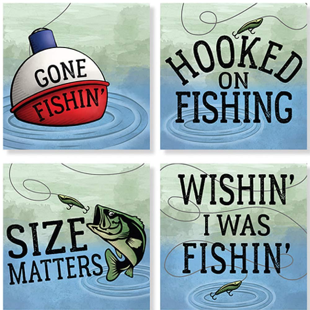 Carson Fishing Square House Coaster Set
