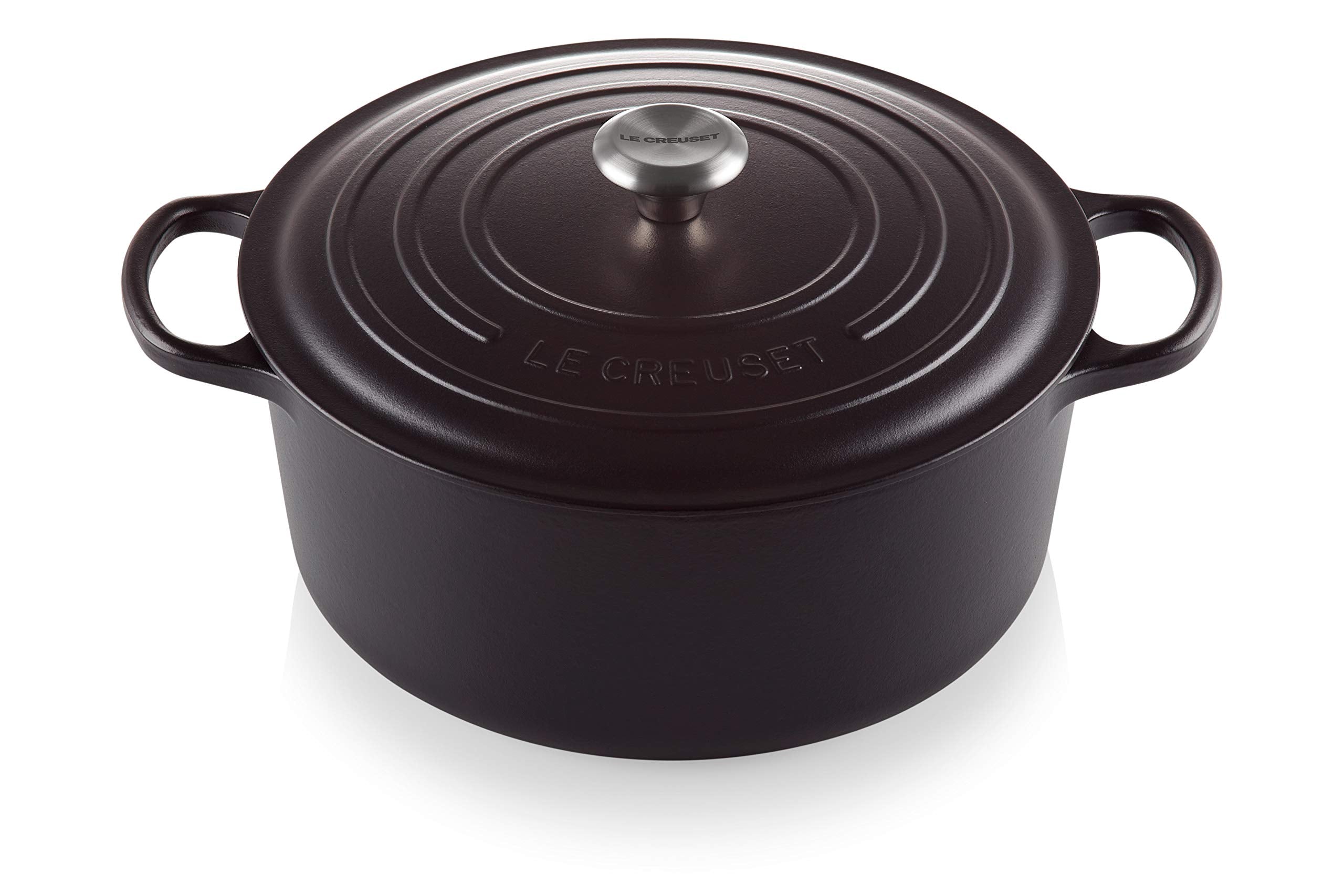 Le Creuset Signature Cast Iron Round Casserole, 30 cm - Matte Black Licorice