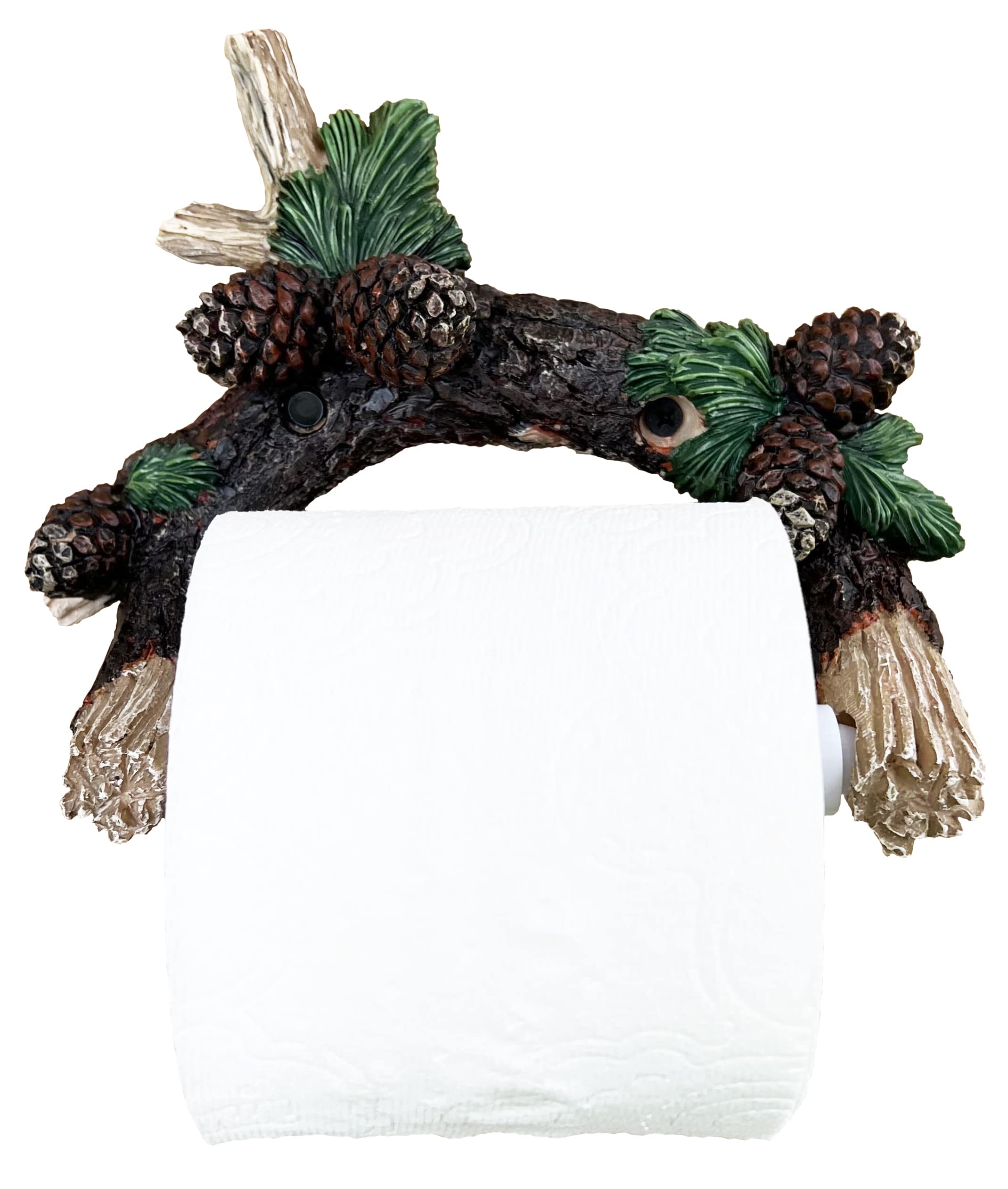 Pinecone/Pine Branch Wall Mounted Toilet Paper Holder - Rustic Bathroom Decor