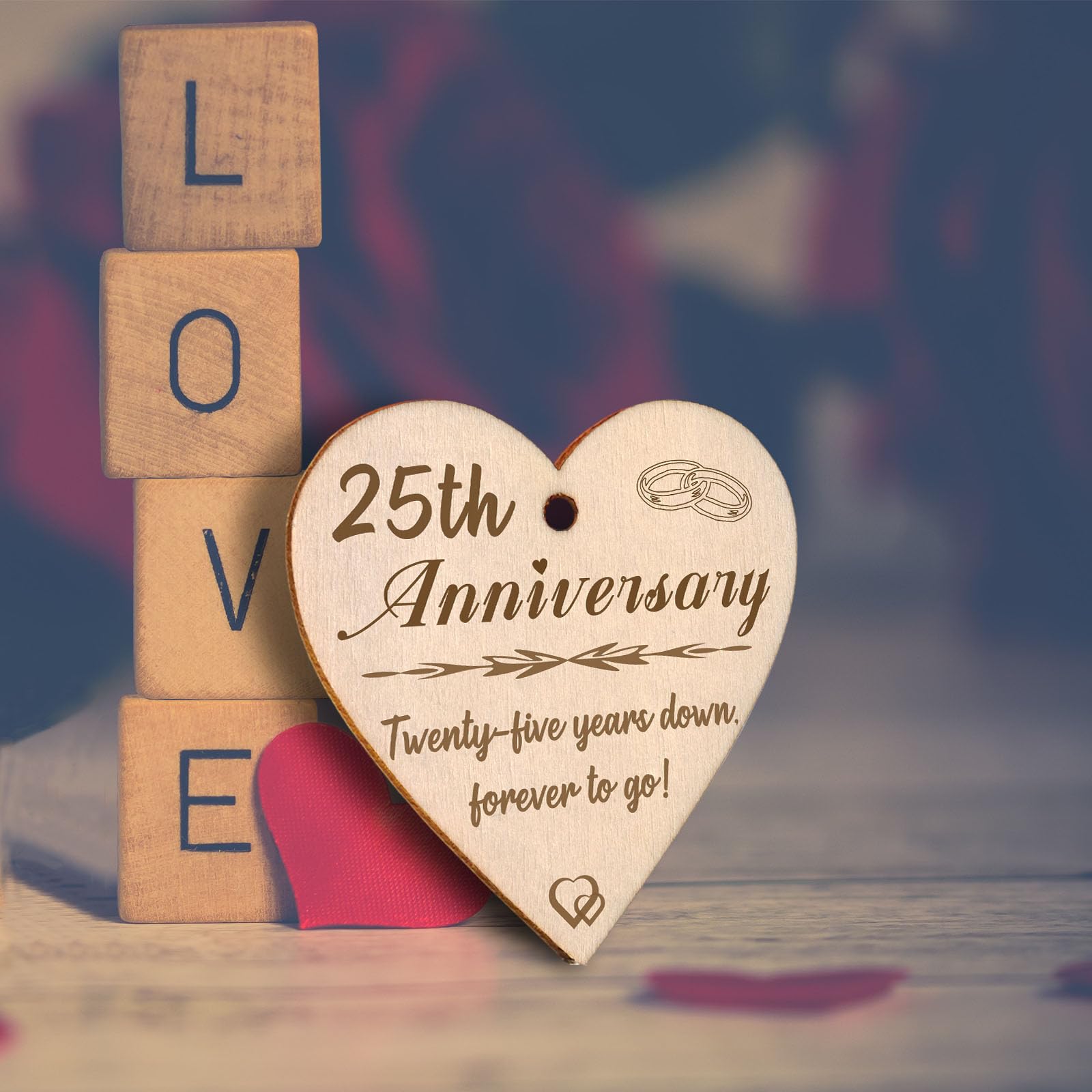 EYITUPC 25 Year Wedding Anniversary Picture Frame Gifts, 25th Anniversary Frame Gifts for Couple Wife Husband (Display Two 4x6)