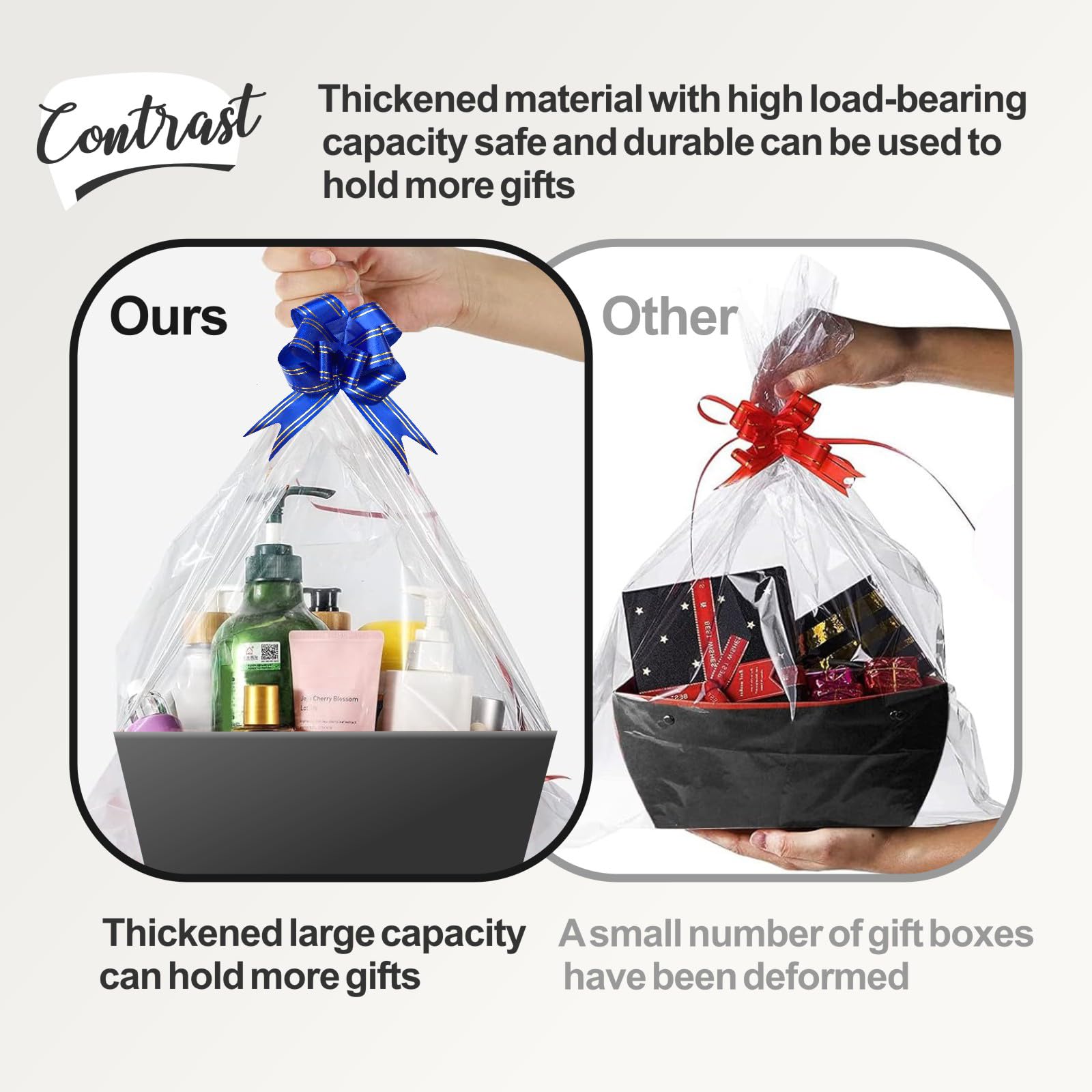 mioule Baskets for Gifts Empty - Gift Baskets Empty To Fill Kit - Black Basket Cardboard To Fill Bulk 10 Pack for Holiday, Birth