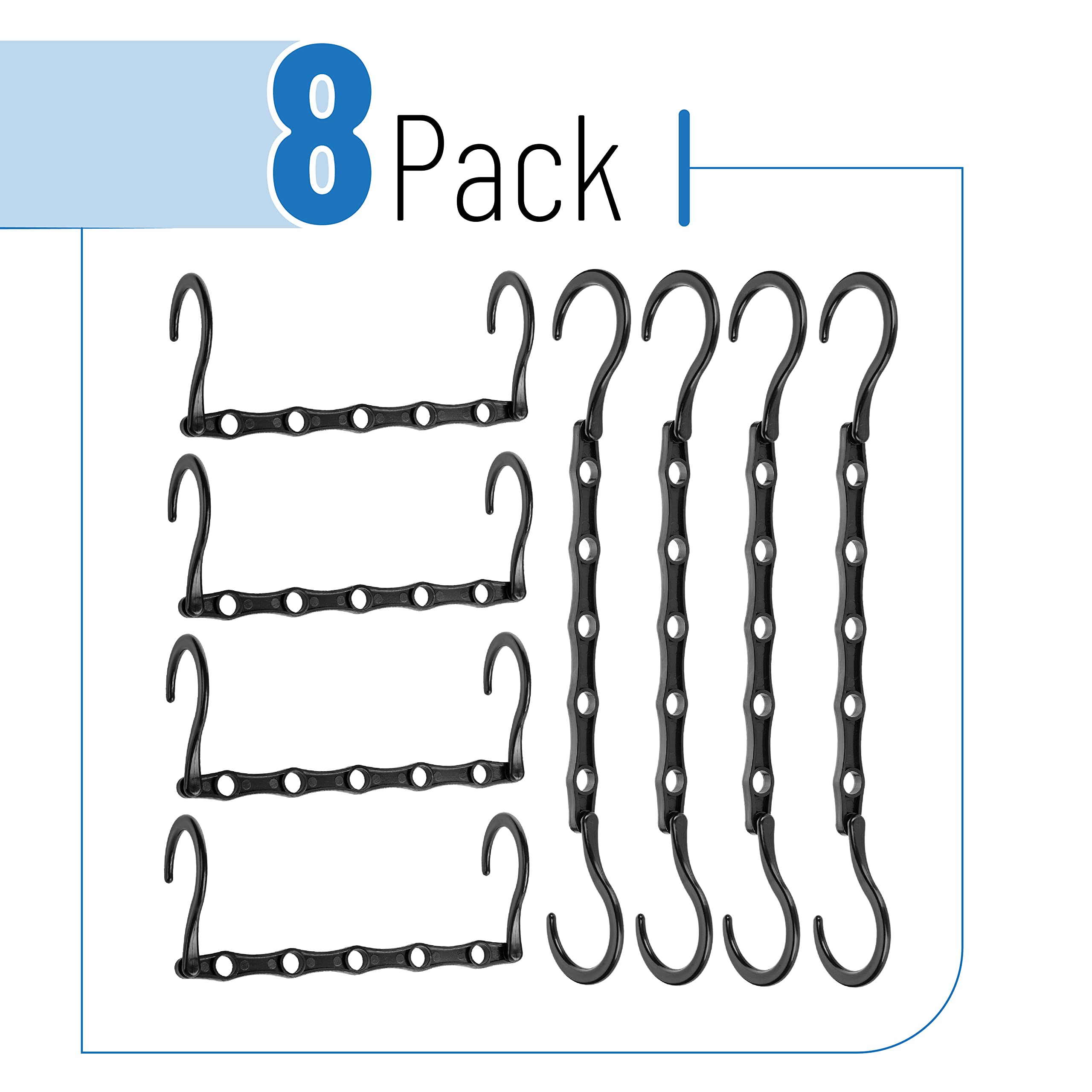 Mr. Pen- Space Saving Hangers, Black, 8 Pack, Clothes Hangers Space Saving, Closet Hangers Space Saver, Closet Space Savers, Shi