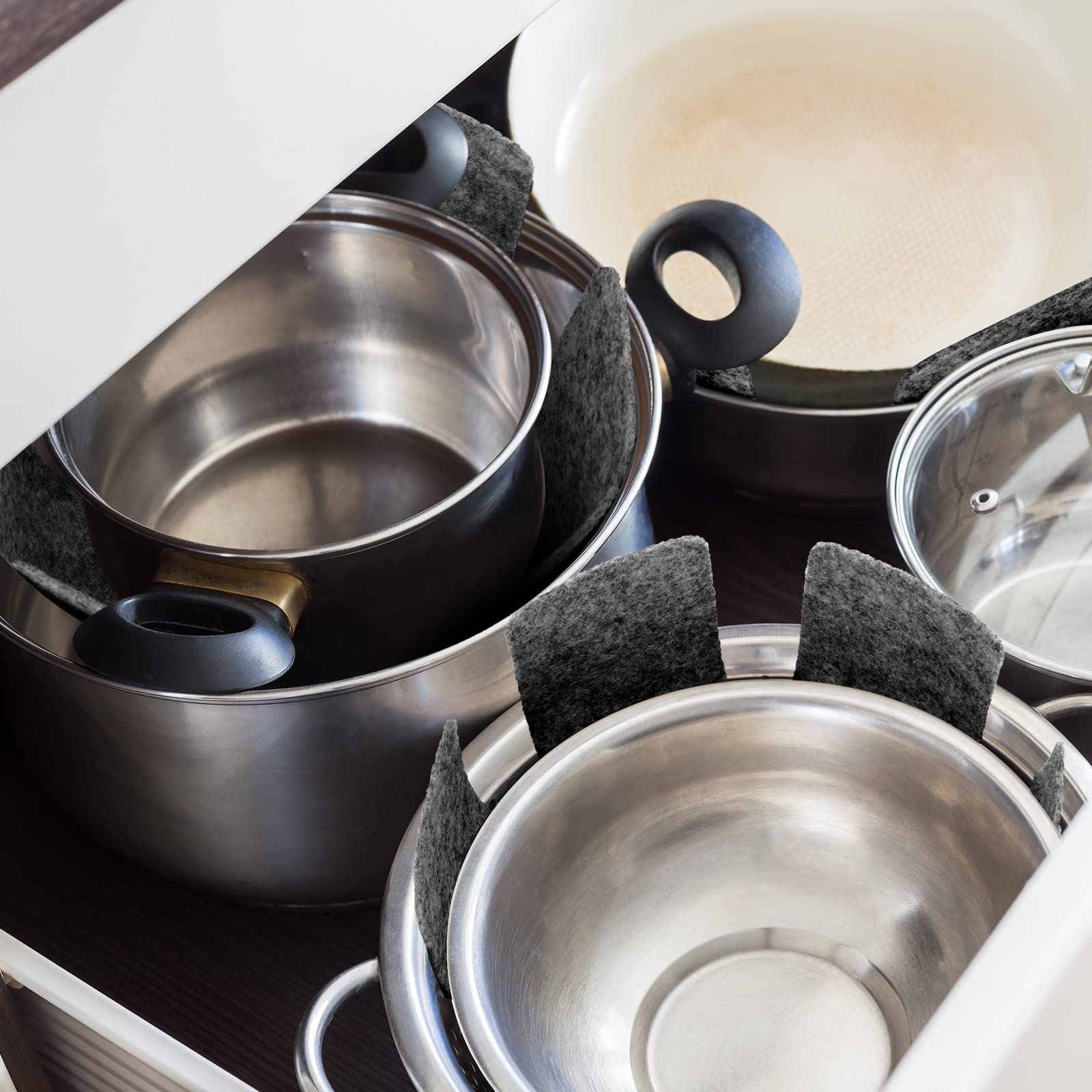 40 Pcs Pot And Pan Protectors, 5 Different Sizes Cookware Protector Pot Dividers Stacking Separators Pads For Protecting And Sep