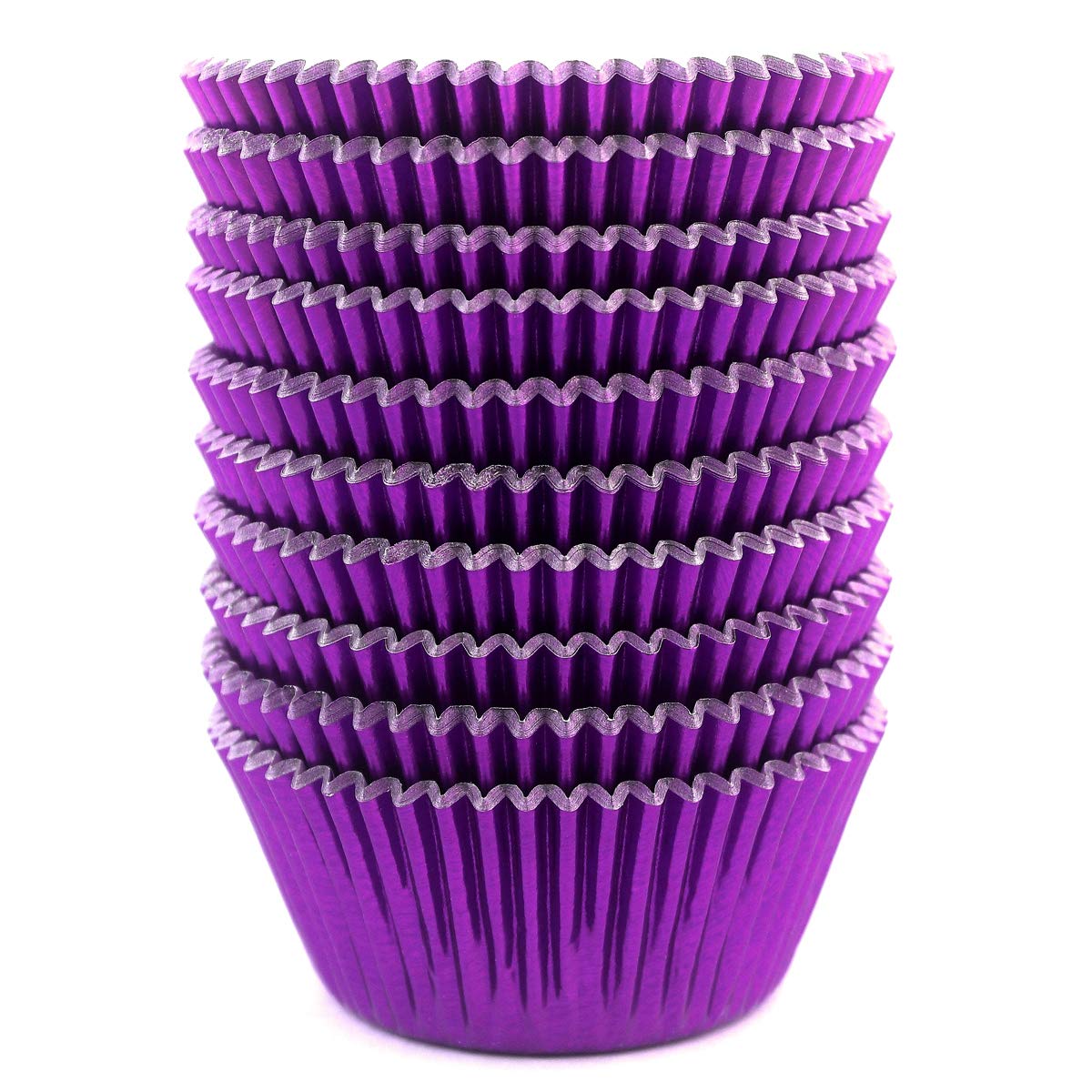 Eoonfirst Dark Purple Foil Cupcake Case Liners Valentine'S Day Baking Muffin Paper Cups 200 Pcs