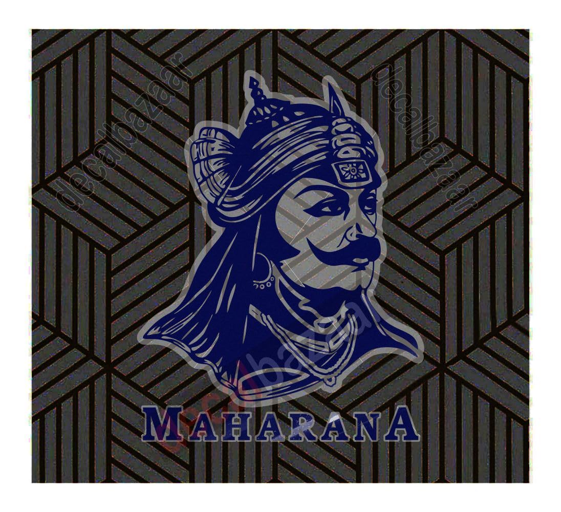 decalbazaar Vinyl Maharana Pratap Singh Glossy Glass Wall Vehicle Sticker, 11 x 8.5 Inches Blue
