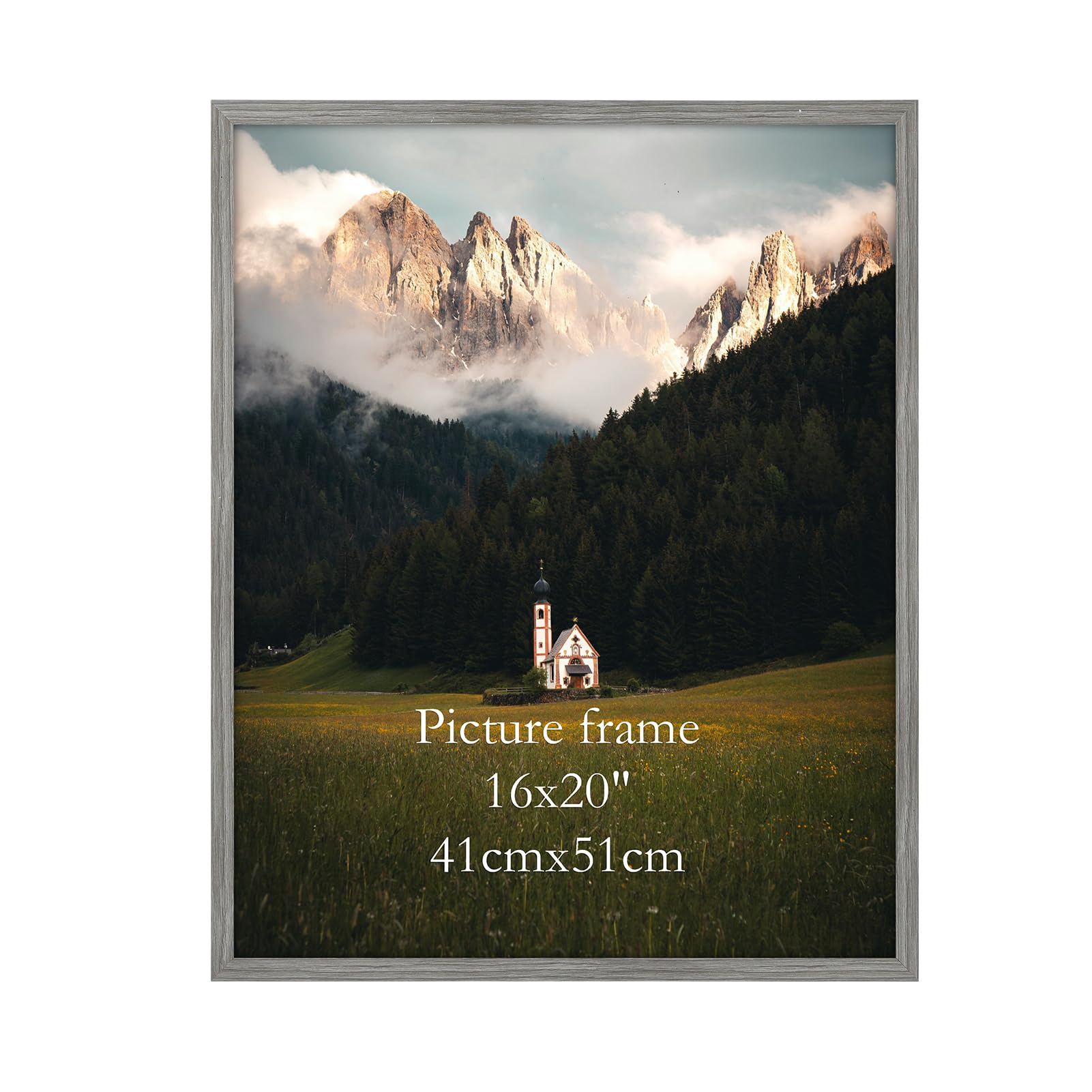 Giftgarden 16x20 Picture Frame Gray Woodgrain, 16 by 20 Thin Poster Photo Frame for Wall Display, Single