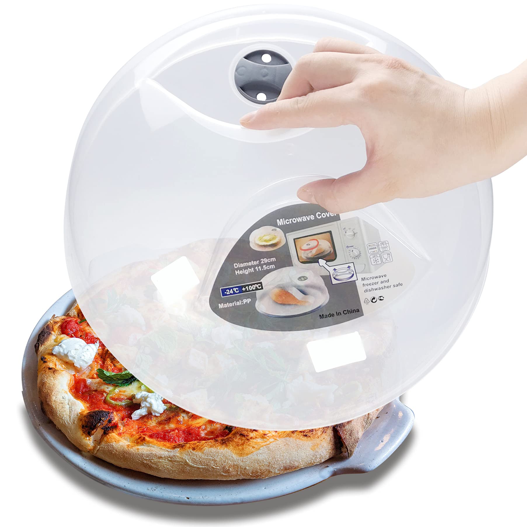 Microwave Splatter Cover For Food, Large Plate Cover Guard Lid With Steam Vents Keeps Microwave Oven Clean, 11.5 Inch Bpa Free &