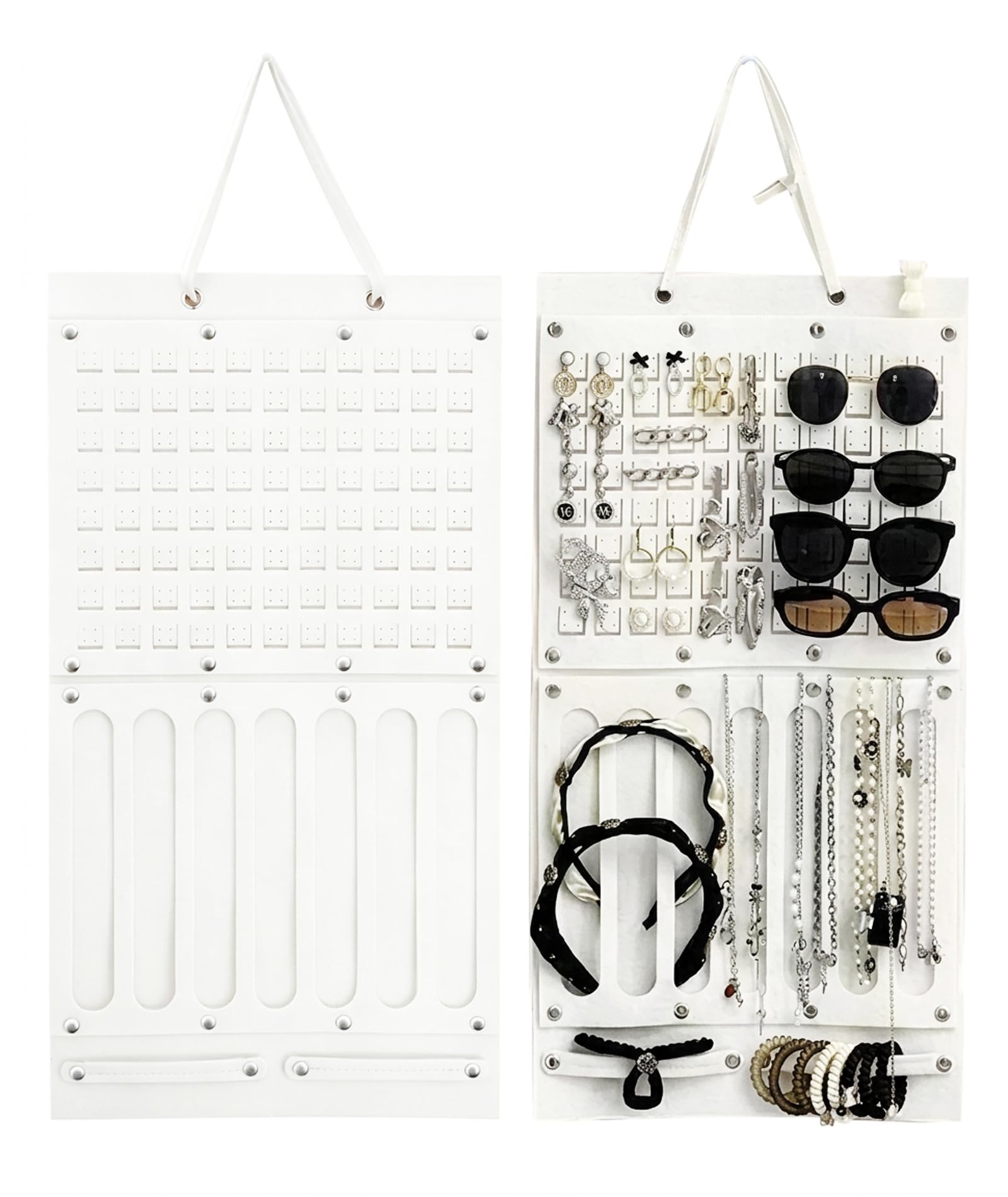 Wall Mounted Jewelry Organizer For Girls, Hair Clip And Clutcher Holder, Earring Necklace Bracelet Storage Display, Acrylic Hang