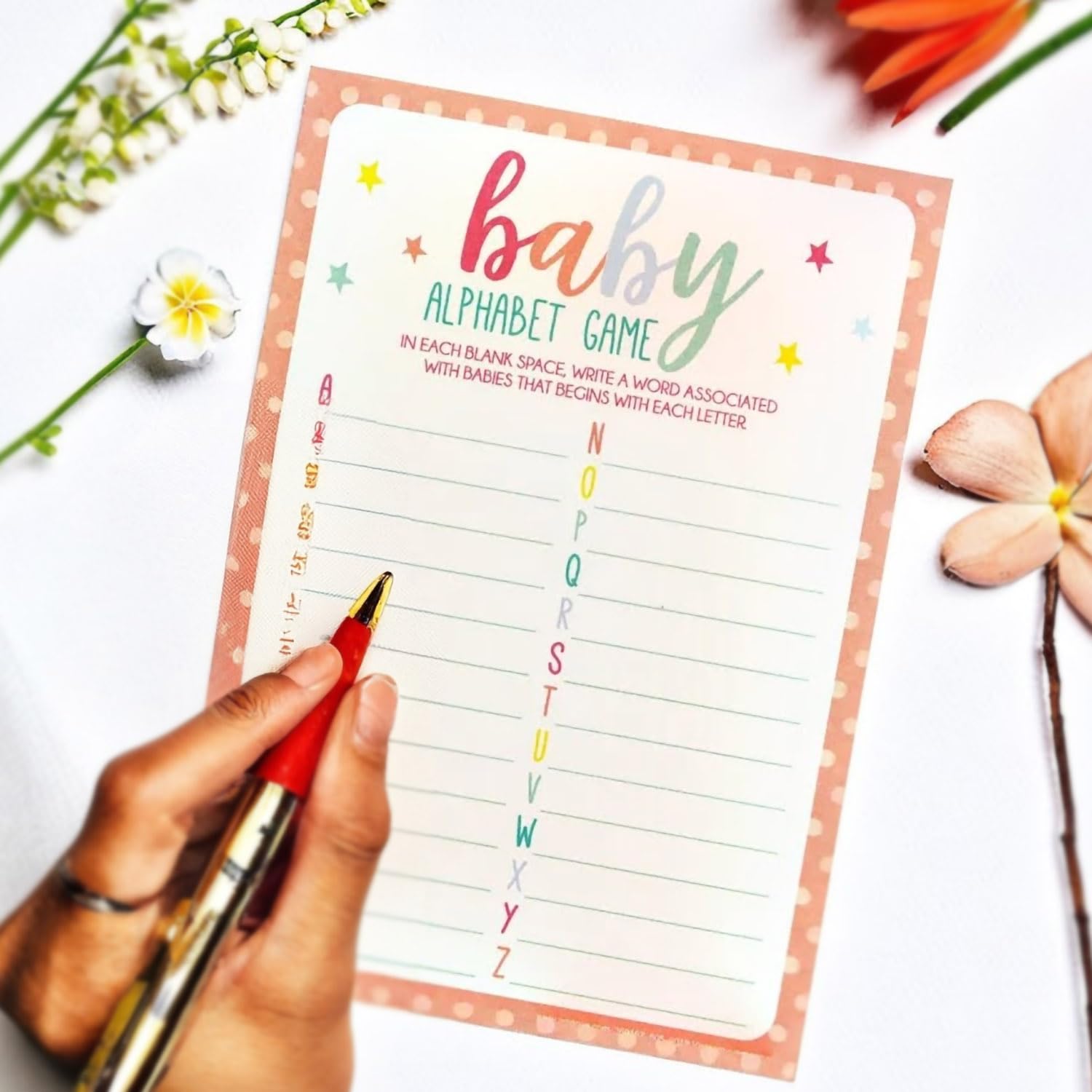 Exciting Multicolor Paper Party Games - 5'' X 7'' (Pack Of 24) - Perfect For Baby Showers, Announcements, Birthdays & Gender Rev