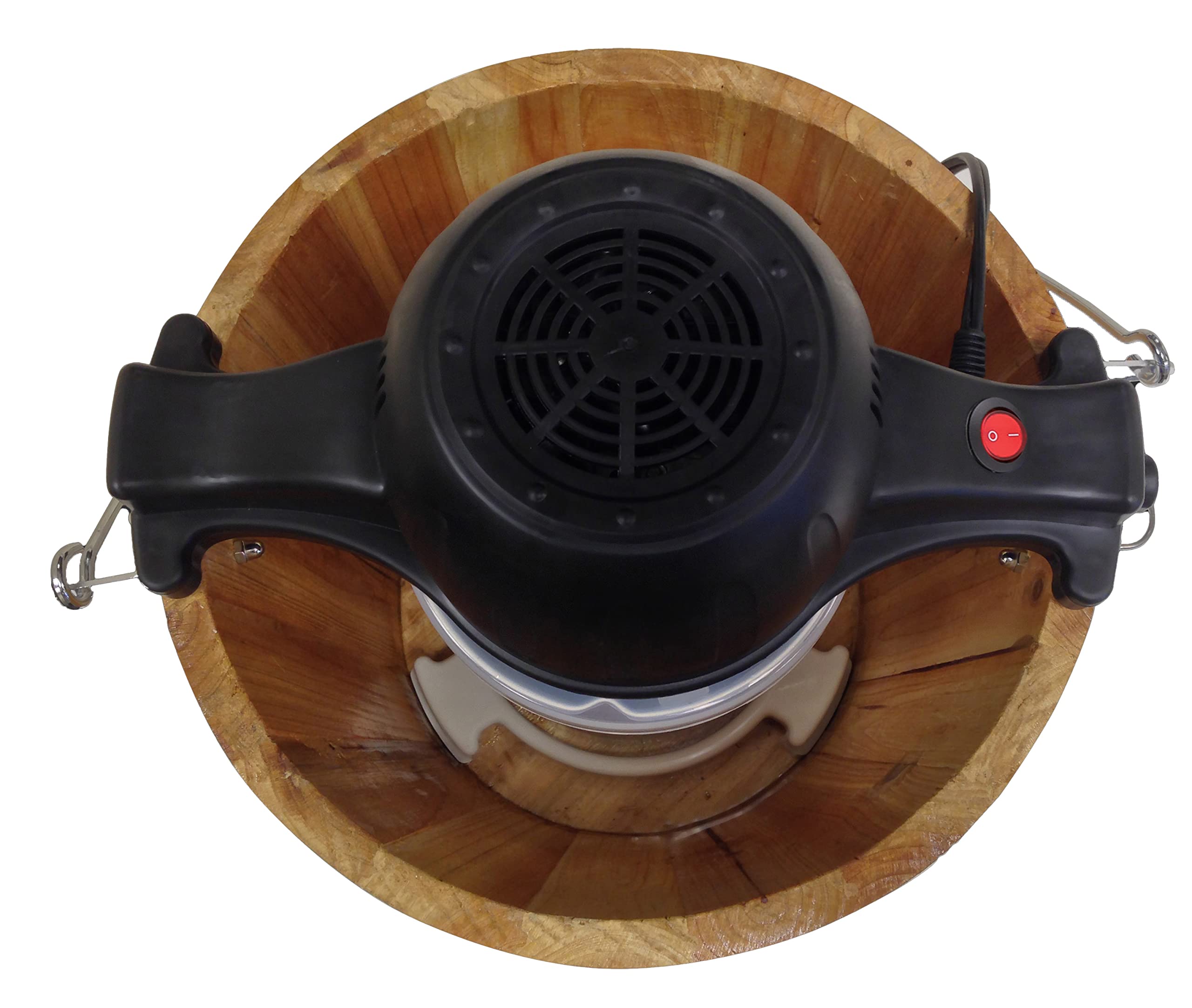 Elite Gourmet Old Fashioned 6 Quart Vintage Wood Bucket Electric Ice Cream Maker Machine Appalachian, Bonus Classic Die-Cast Han