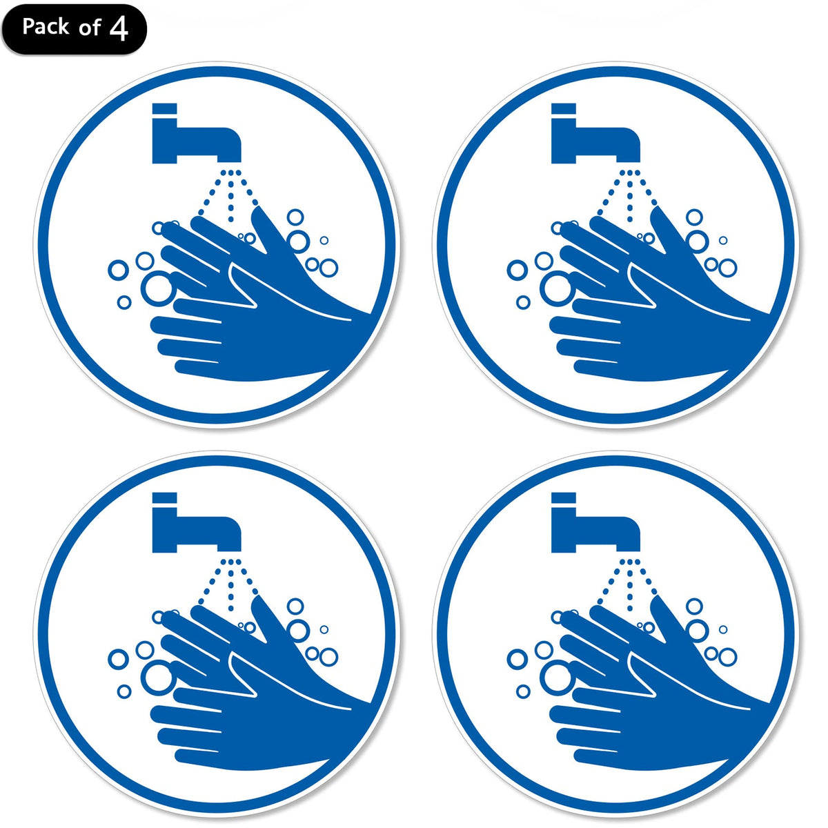 Hand Wip Sign dealzEpic - Wash Hands/Hand-washing Sign Sticker - Self Adhesive Peel ...