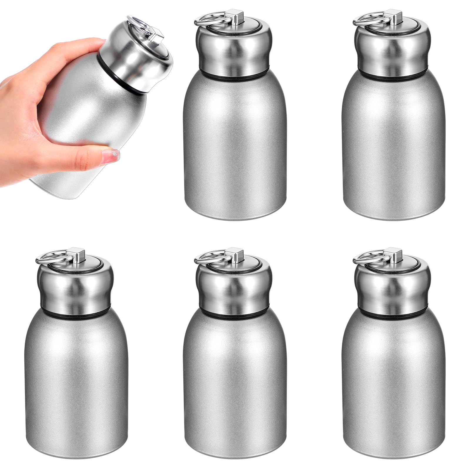 5 Pcs 10 oz Mini Stainless Steel Water Bottle Portable Drink Water Bottle Slim Insulated Thermal Design Small Vacuum Hot and Col