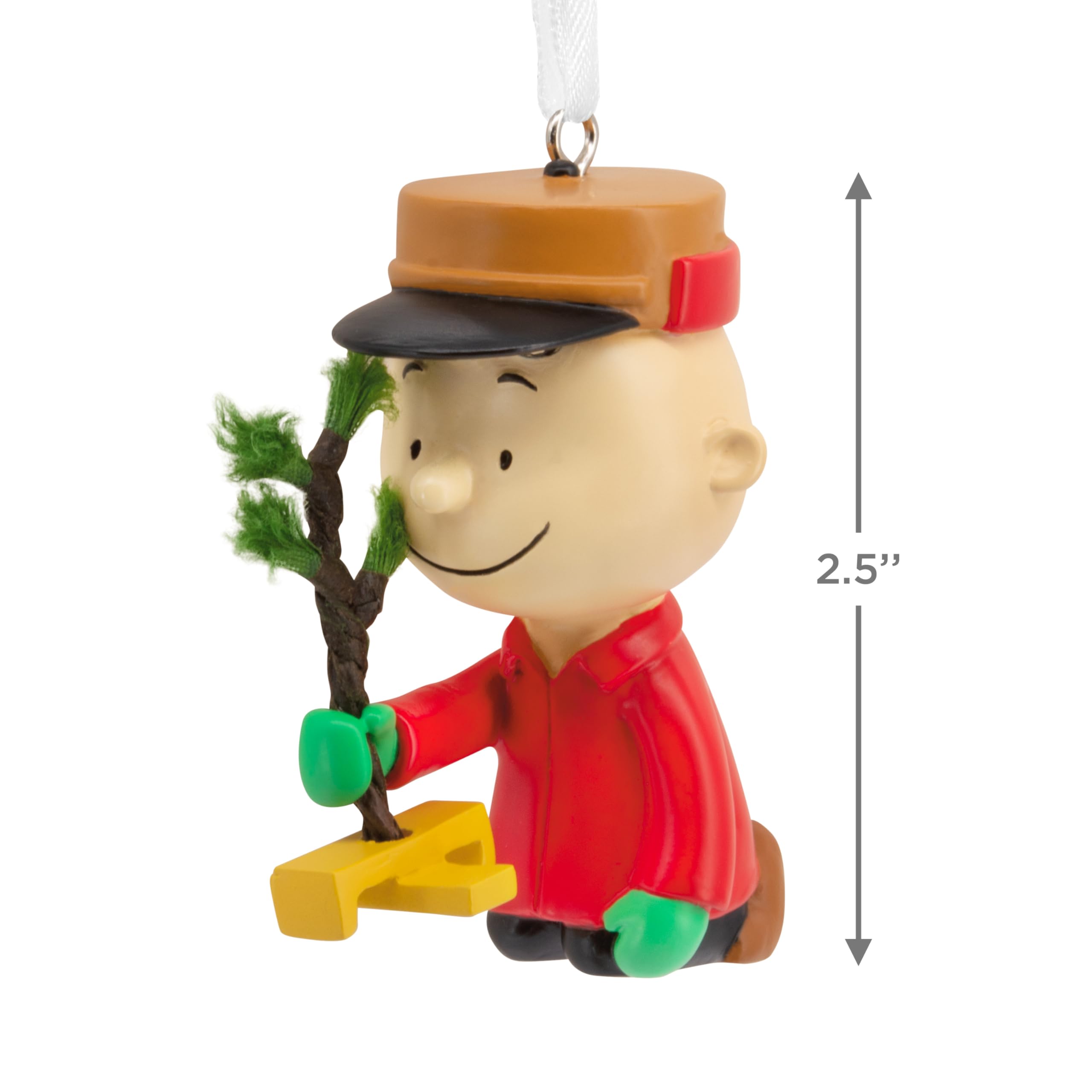 Hallmark Peanuts Charlie Brown Kneeling with Tree Christmas Ornament, Gifts for Peanuts Fans