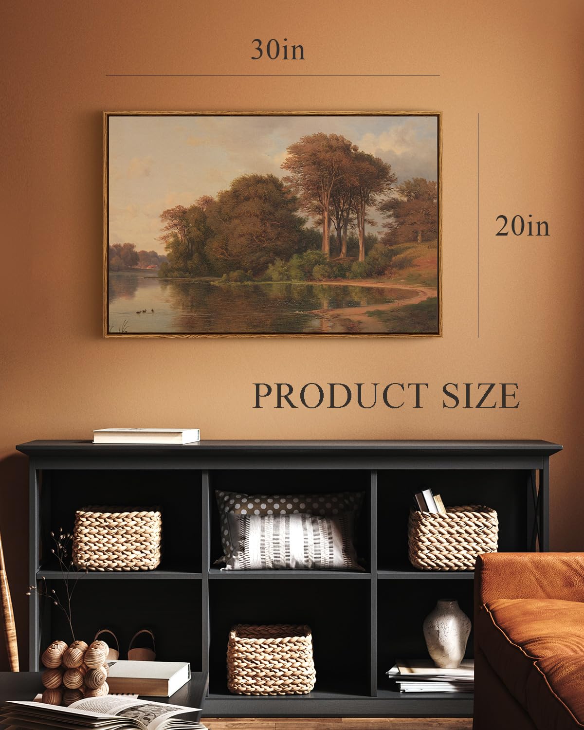 Arpeotcy Vintage Framed Canvas Wall Art, Living Room Autumn Scenery Pictures Fall Wall Decor, Large Prints Art, Kitchen Landscap