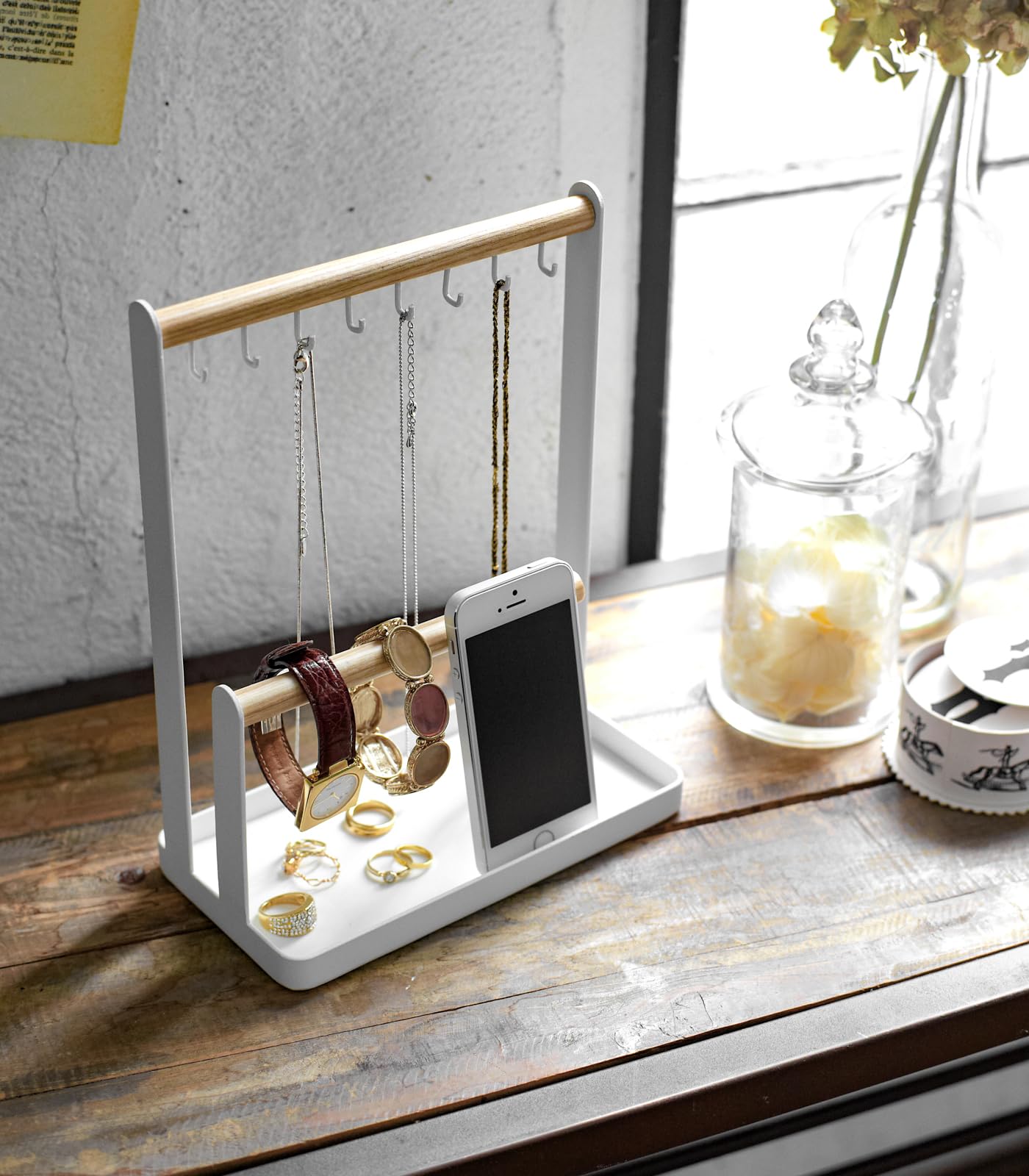 Yamazaki Home 2311 Accessory Stand-Jewelry Holder & Organizer Storage, One Size, White