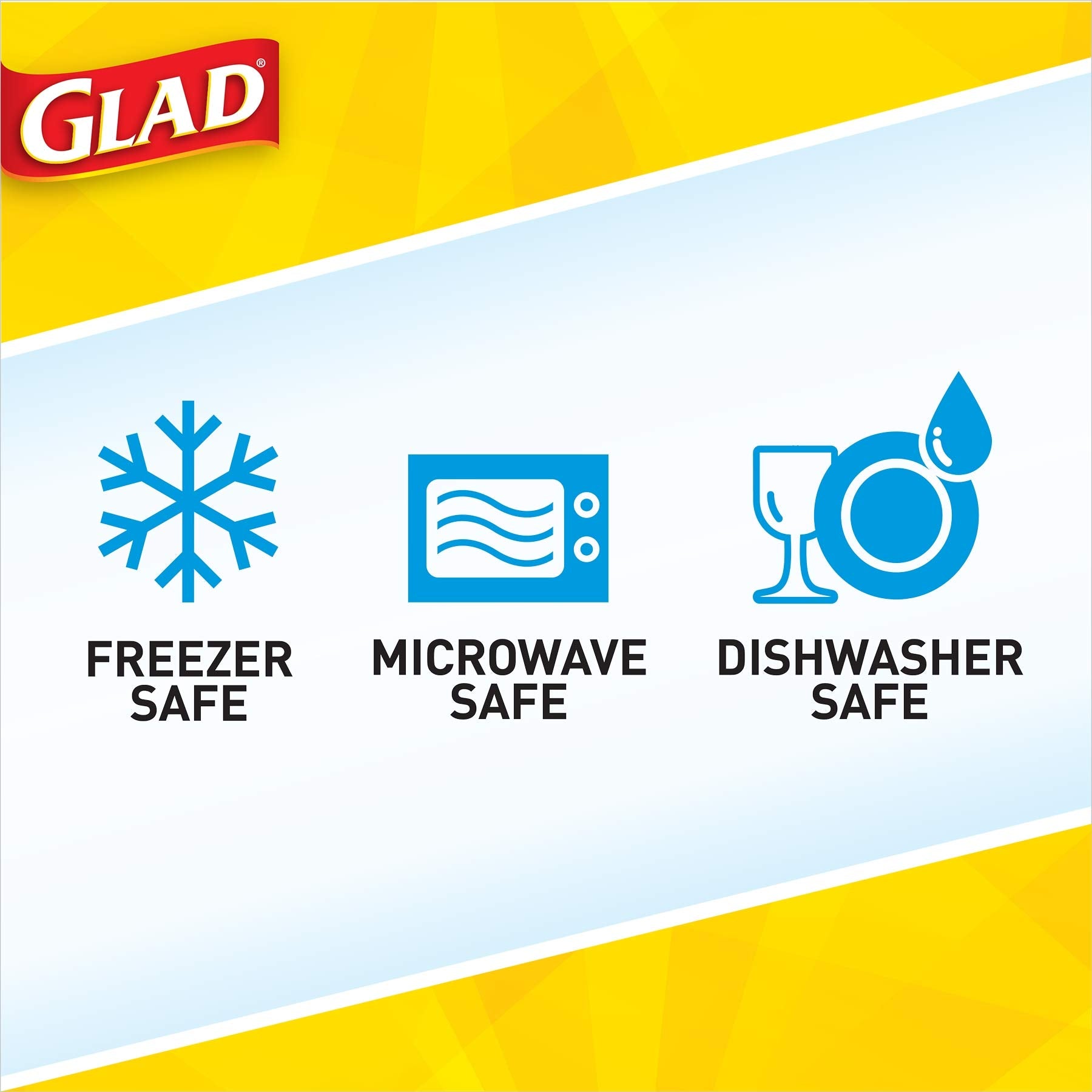 Glad Gladware Entr  E Food Storage Containers Lock Tight Seal | Bpa Free | Medium Square Plastic Containers Hold Up To 25 Ounces