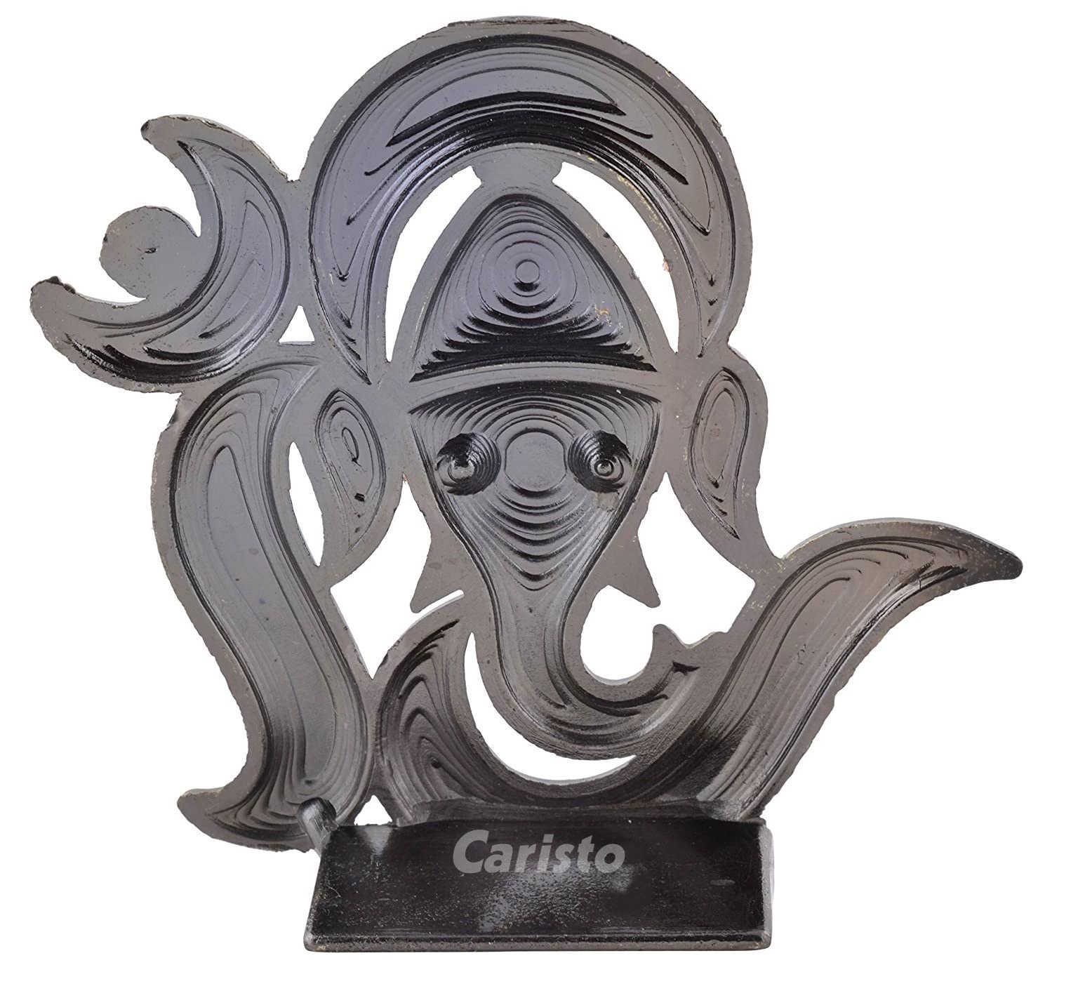 Caristo Om Ganesh Idol | Om Ganesha Idol | Ganpati Vinayaka Idol (Id-61) Green Metal Statue For Car Dashboard | Home Dcor | Mand