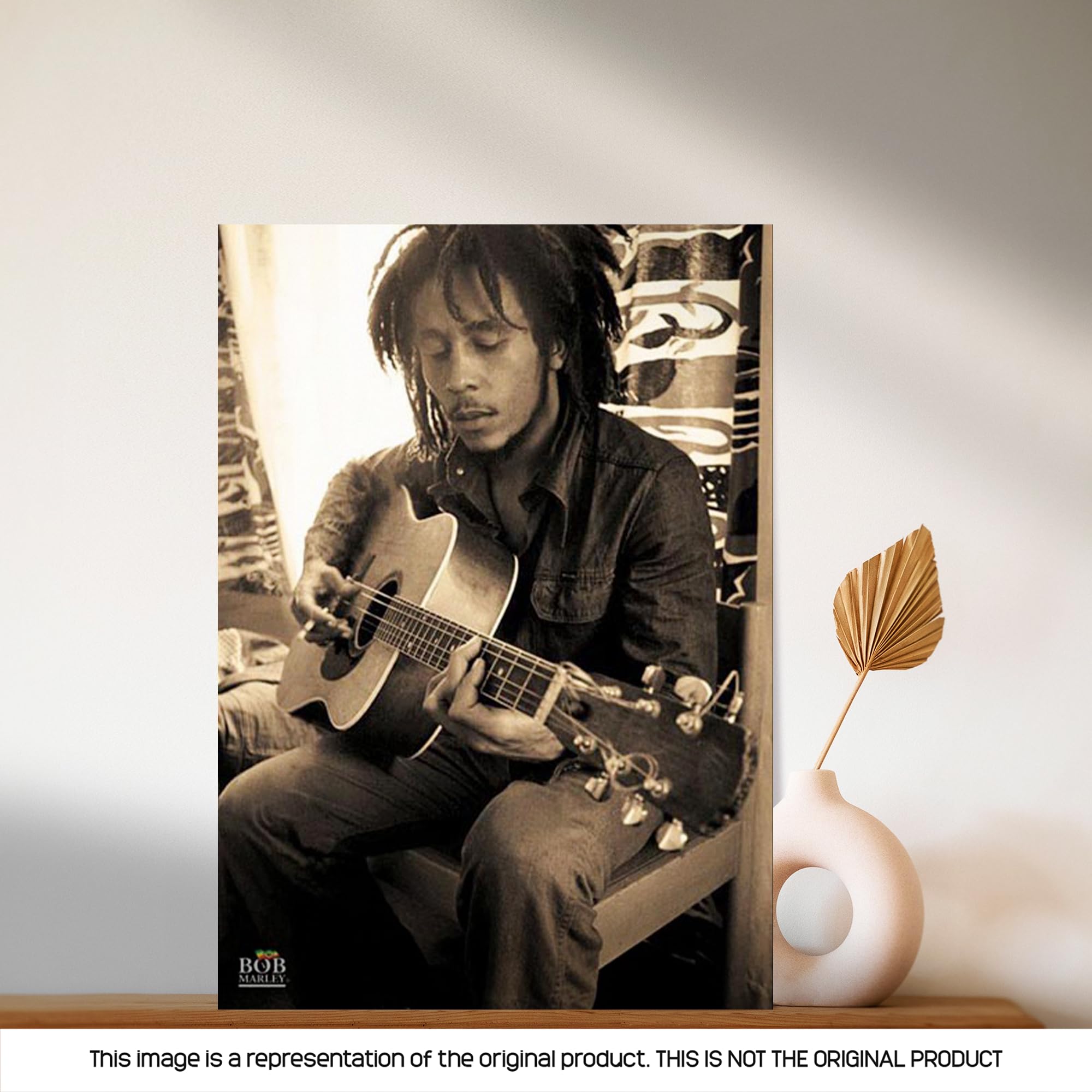 Pyramid America Bob Marley-Playing Guitar in Sepia  Music Poster Print  24 by 36-Inch