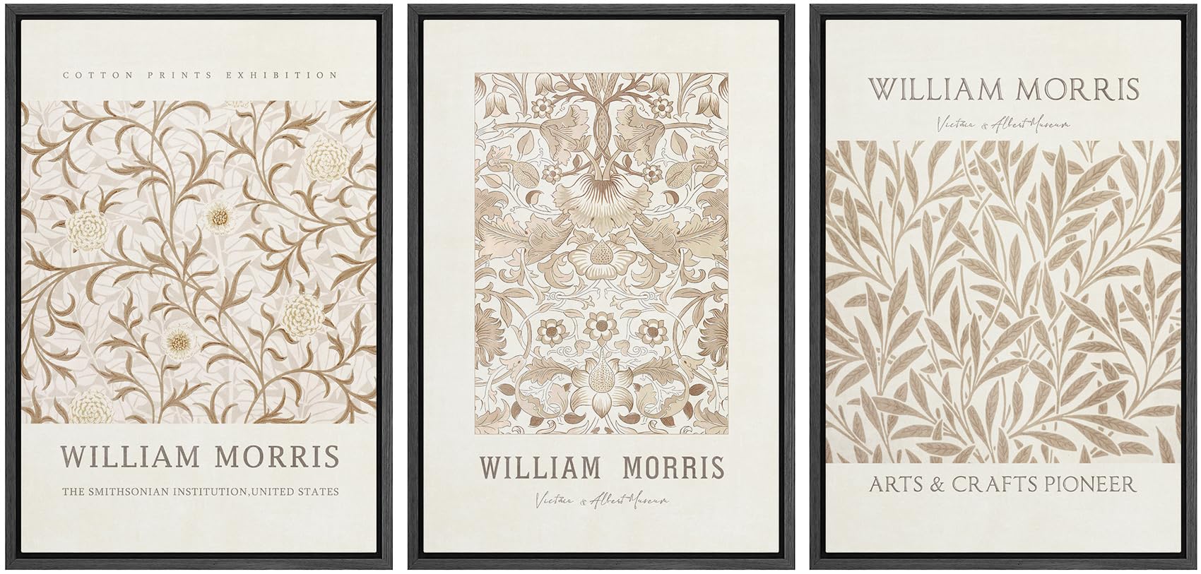 Wall26 Framed Canvas Print Wall Art Set William Style Cotton Prints Exhibition Illustrations Modern Art Decorative Floral Botani