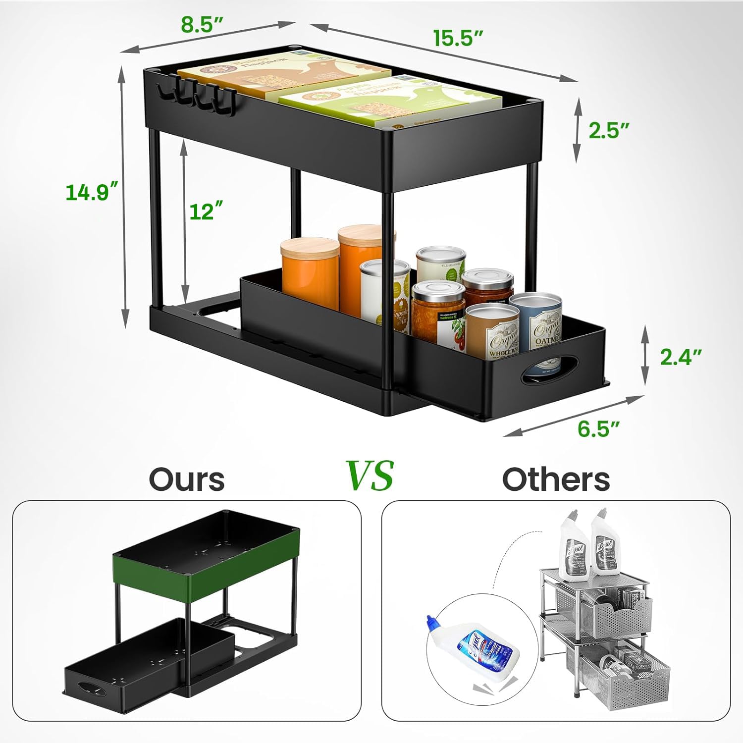 Puiluo Undersink Organizers (Matt Black)