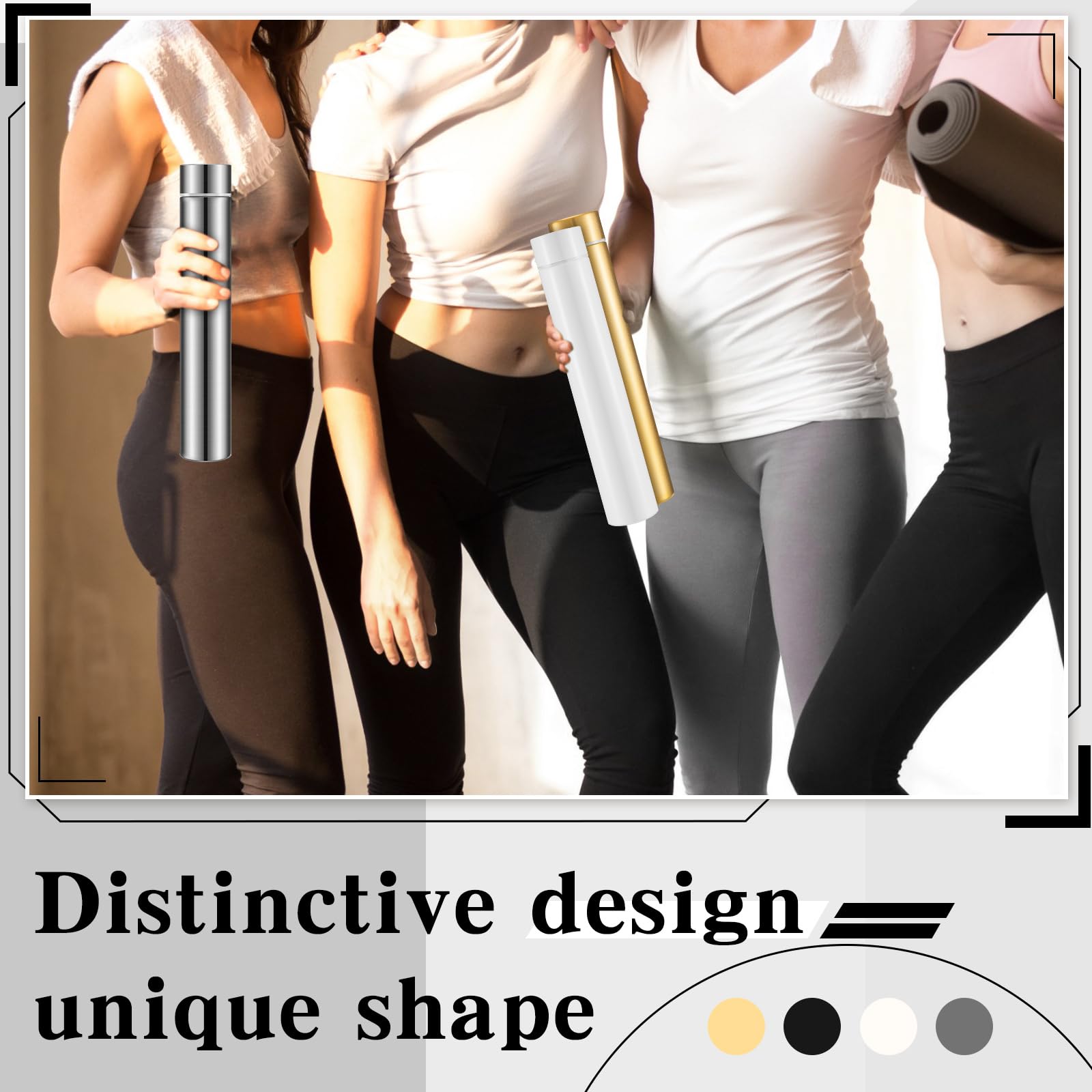 Hsei 4 Pcs Skinny Insulated Water Bottle 10 Oz Stainless Steel Leak Proof Slim Water Bottles Portable Sports Drink Bottle For Tr