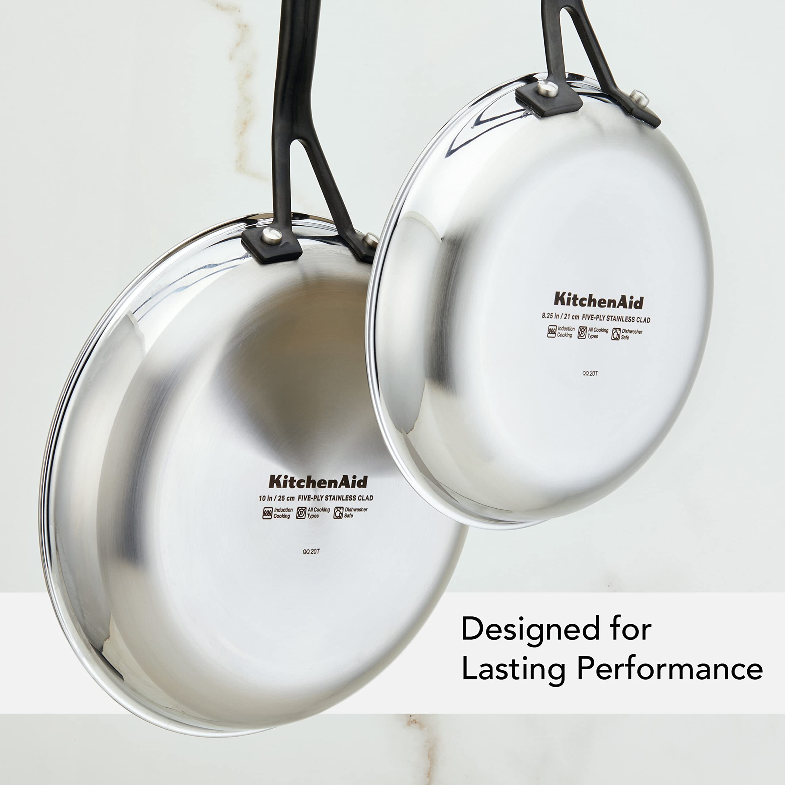 Kitchenaid Polished Stainless Steel Frying Pan Set/Skillets
