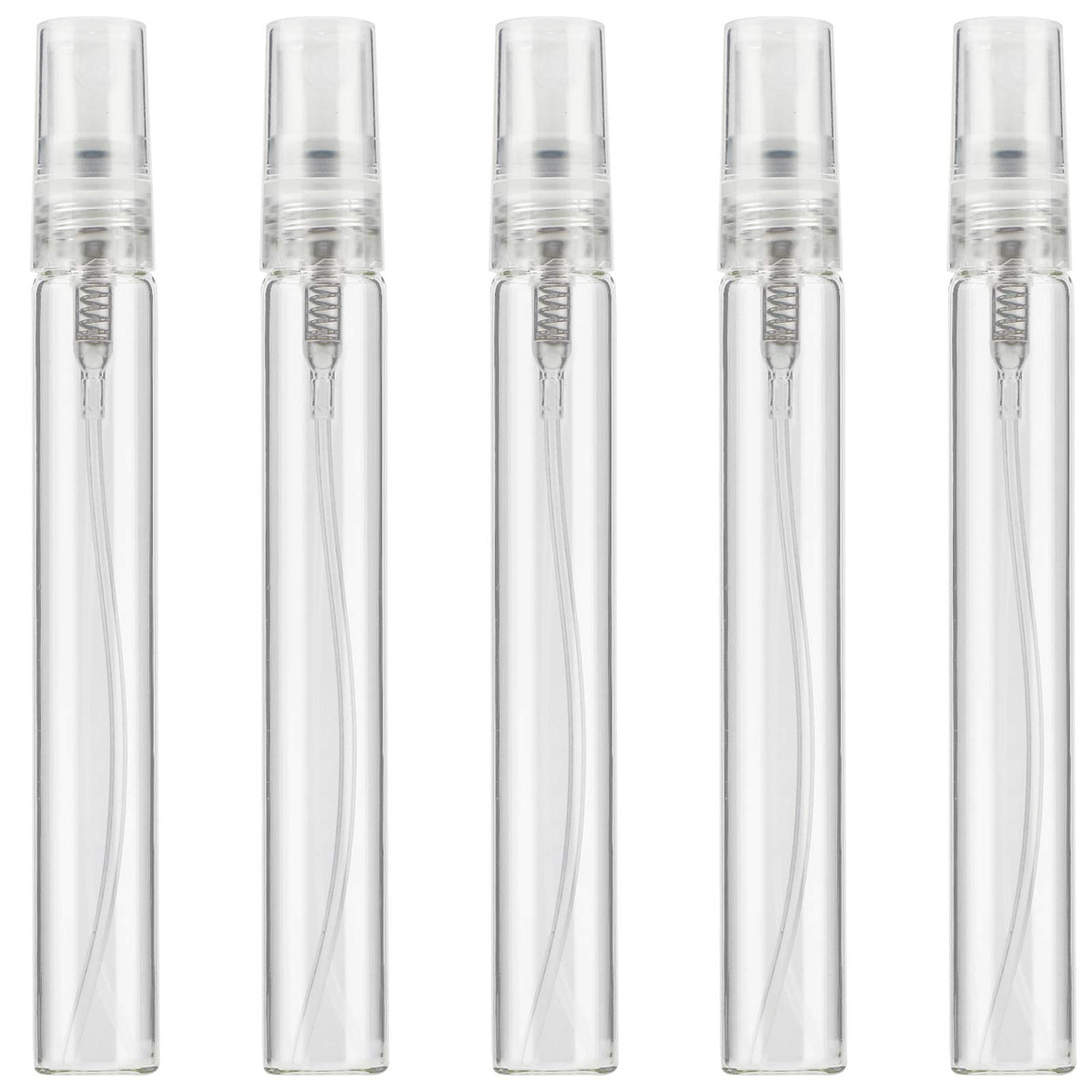Savita 5 Pcs 10Ml Grass Perfume Spray Bottle Transparent Atomizer Refillable Small Empty Liquid Containers Fine Mist For Essenti