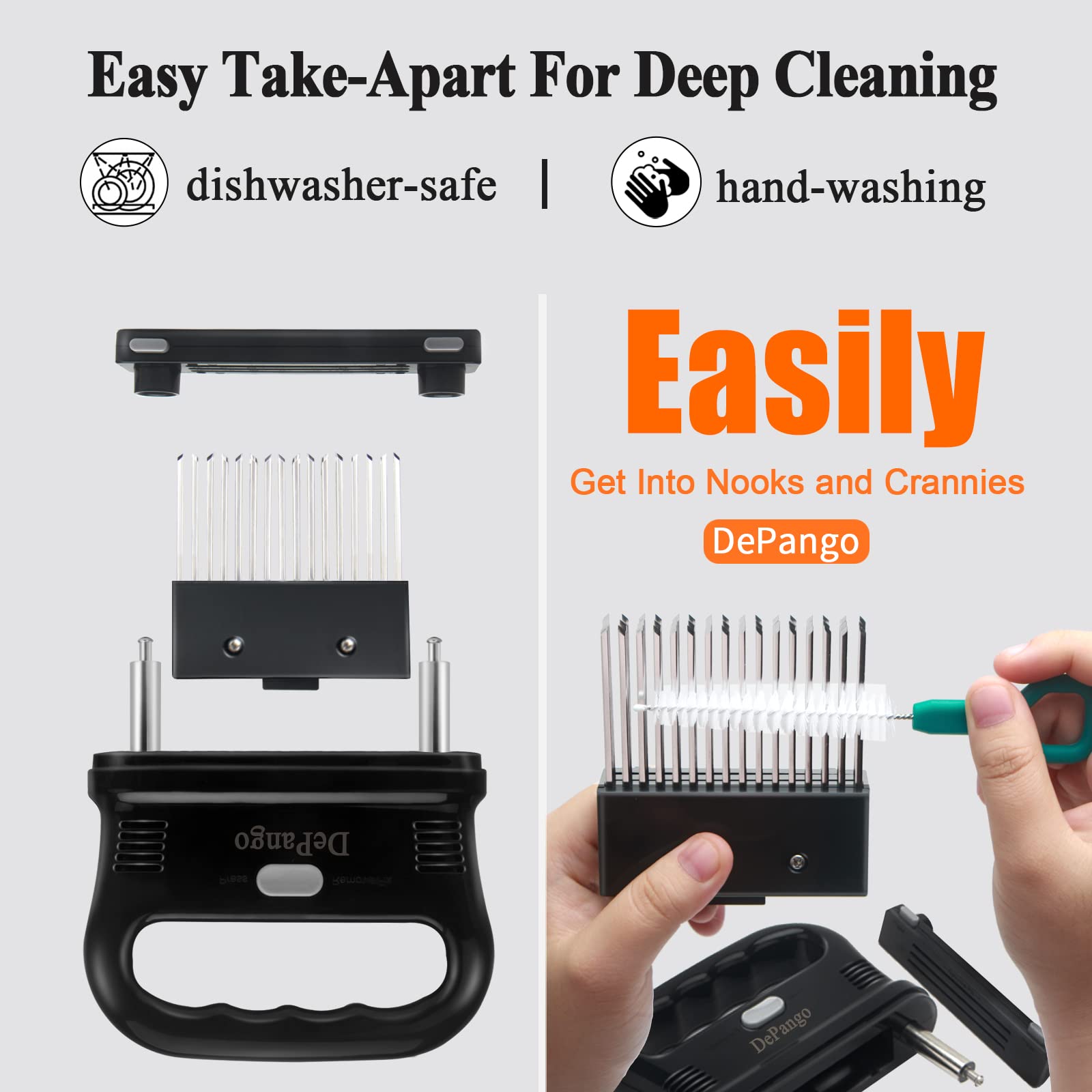 Depango Meat Tenderizer, Meat Tenderizer Needle With Heavy-Duty Stainless Steel 48 Blades For Tenderizing Steak/Chicken Breast/P