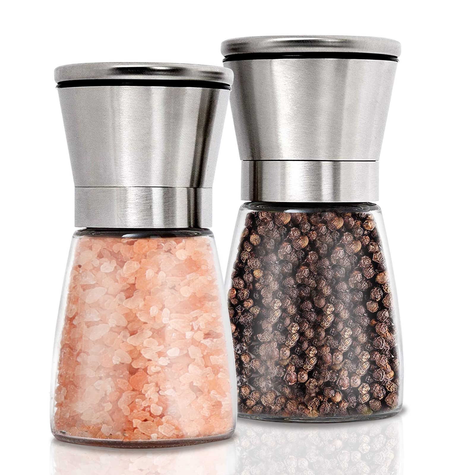 Gulex Salt And Pepper Grinder Set Pepper Mill, Salt Grinder Refillable,(Single Package) Adjustable Coarseness Black Pepper Grind