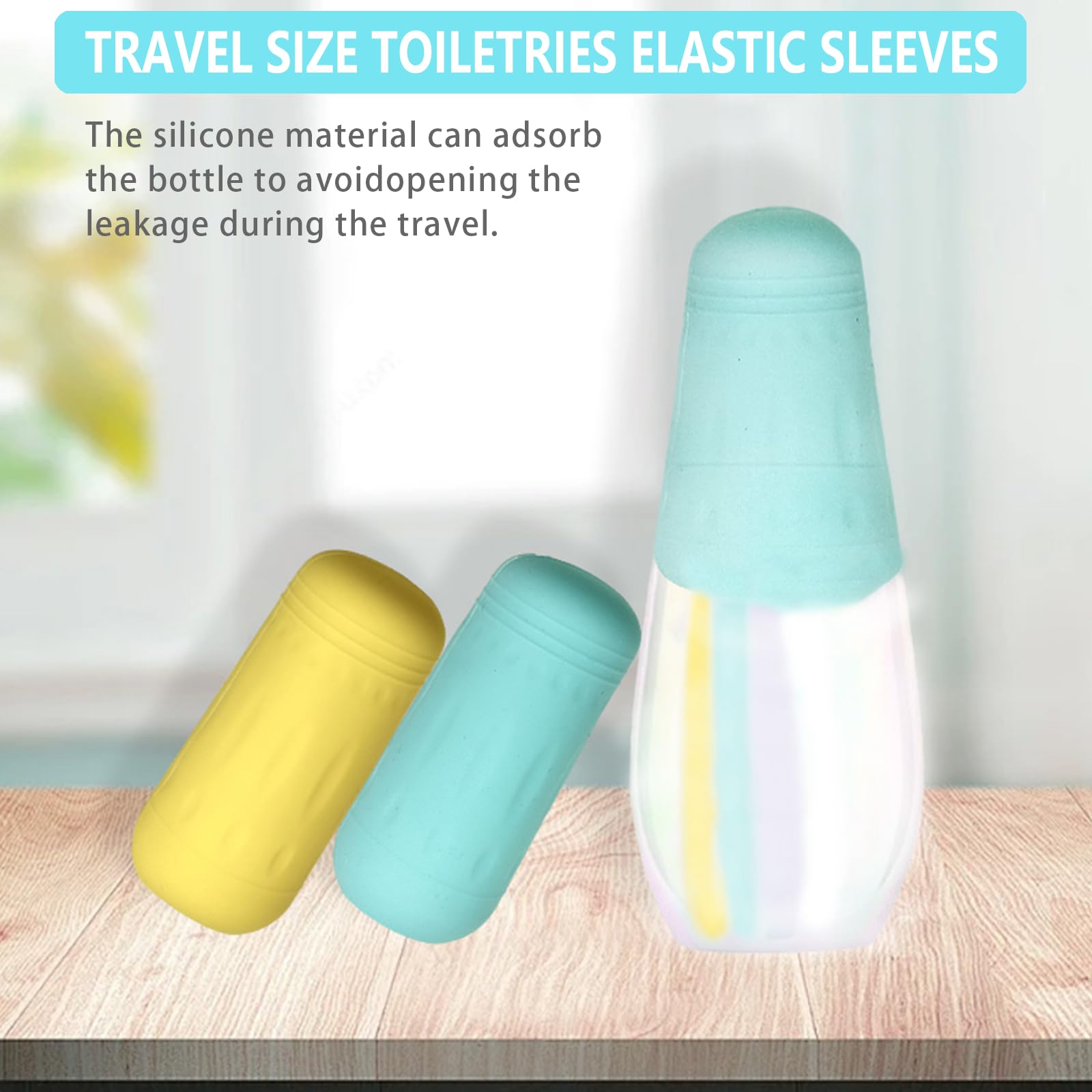 Cinlitek 10 Pcs Silicone Bottle Covers - Leak-Proof Travel Essentials For Toiletries, Beach Vacations & Cruise Trips, Reusable P