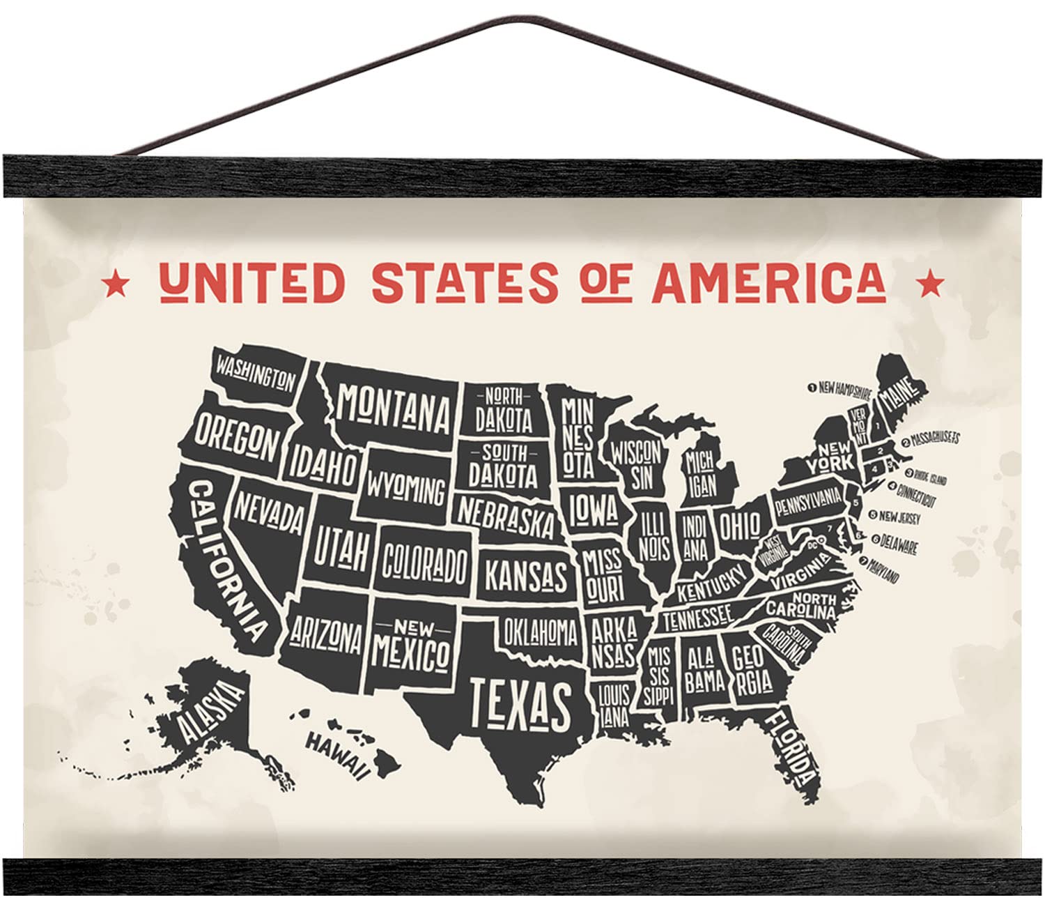 Magnetic Poster Hanger Wooden Poster Hangers, 20 Inch, Extra Strong Magnets, Quick Assembly And Easy Use, Wood Poster Hanger For