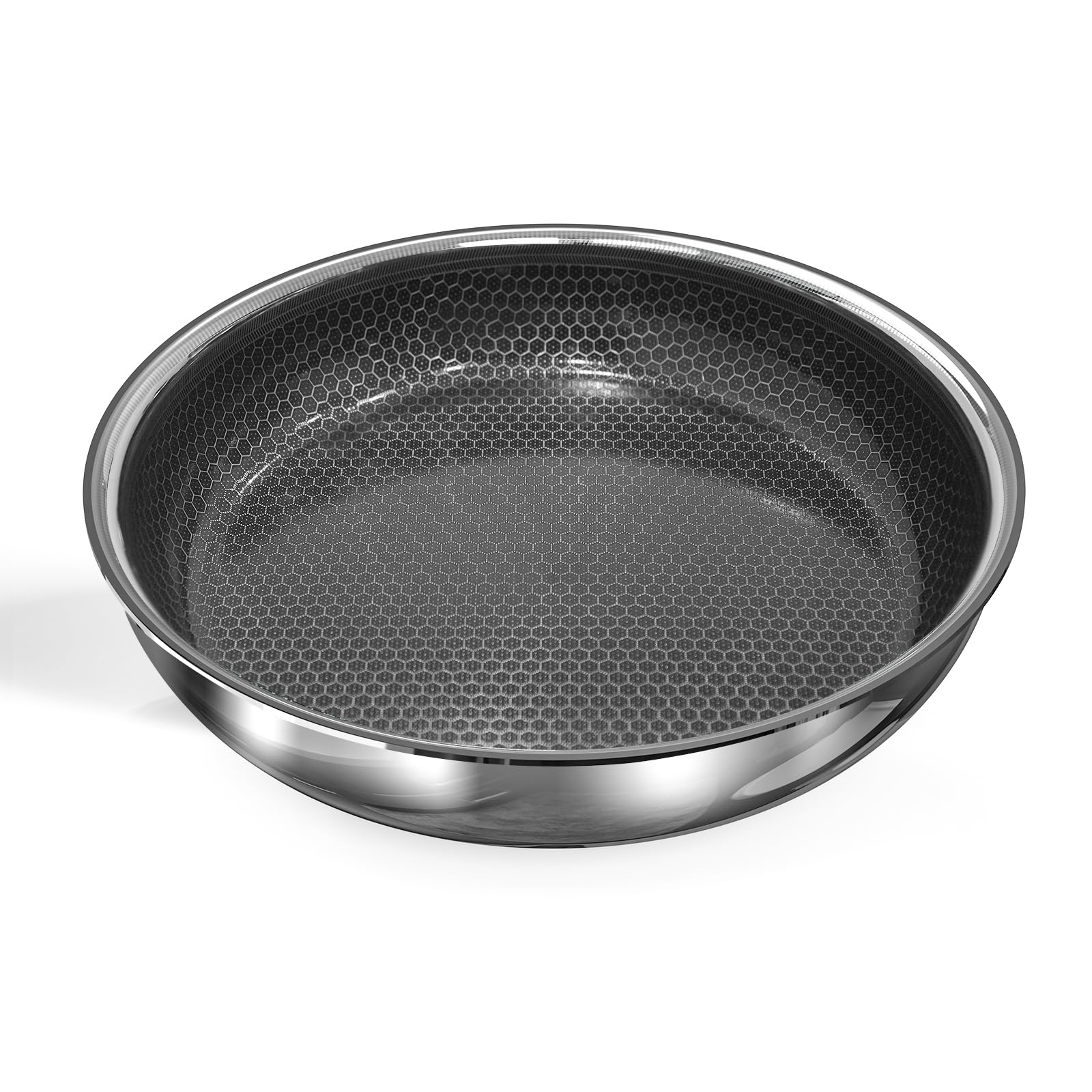 DUXANO 10 Hybrid 3Ply Stainless Steel Skillet with 2Layer Ceramic Coating, Nonstick, PFASFree, Induction Compatible, Dishwa