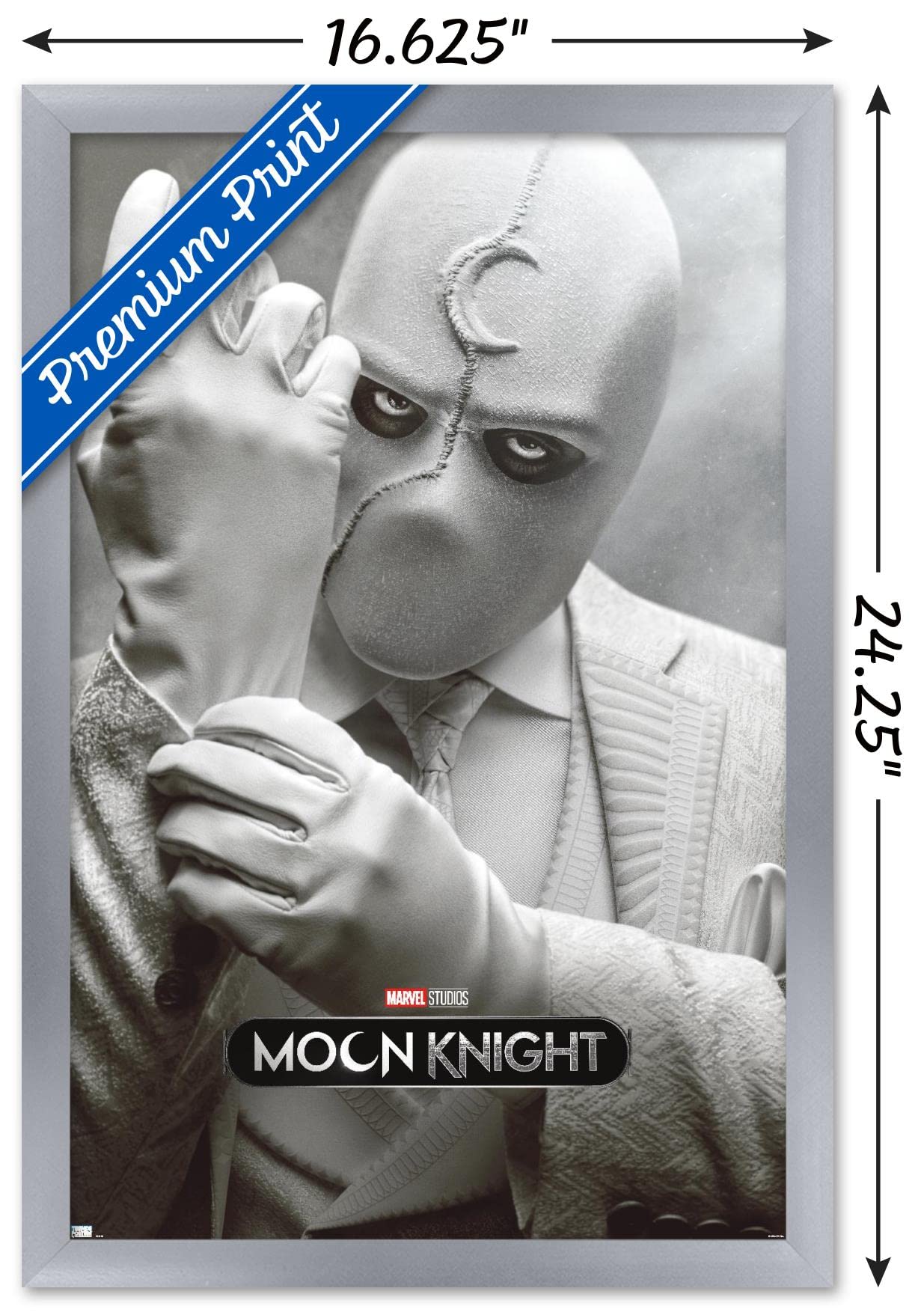 Trends International Marvel Moon Knight - Mr. Knight One Sheet Wall Poster, 14.725'' X 22.375'', Silver Framed Version